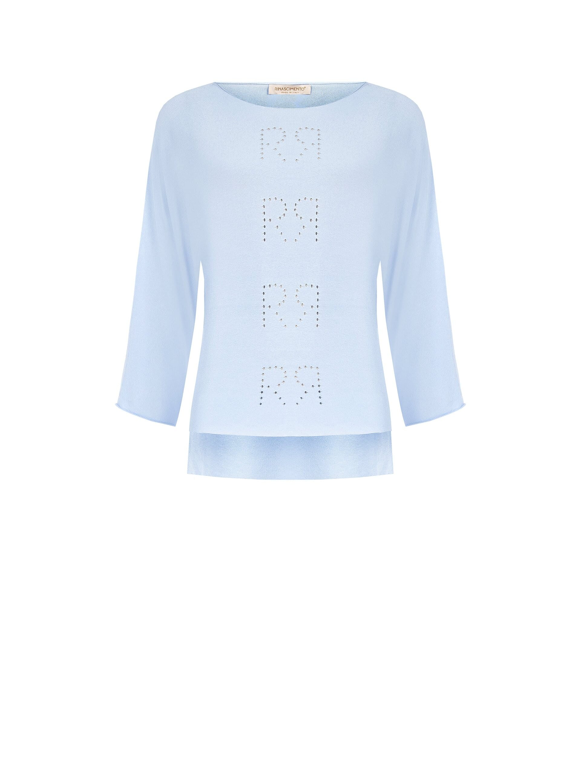 Rinascimento Perforated Rr Logo Lightweight Knit Top