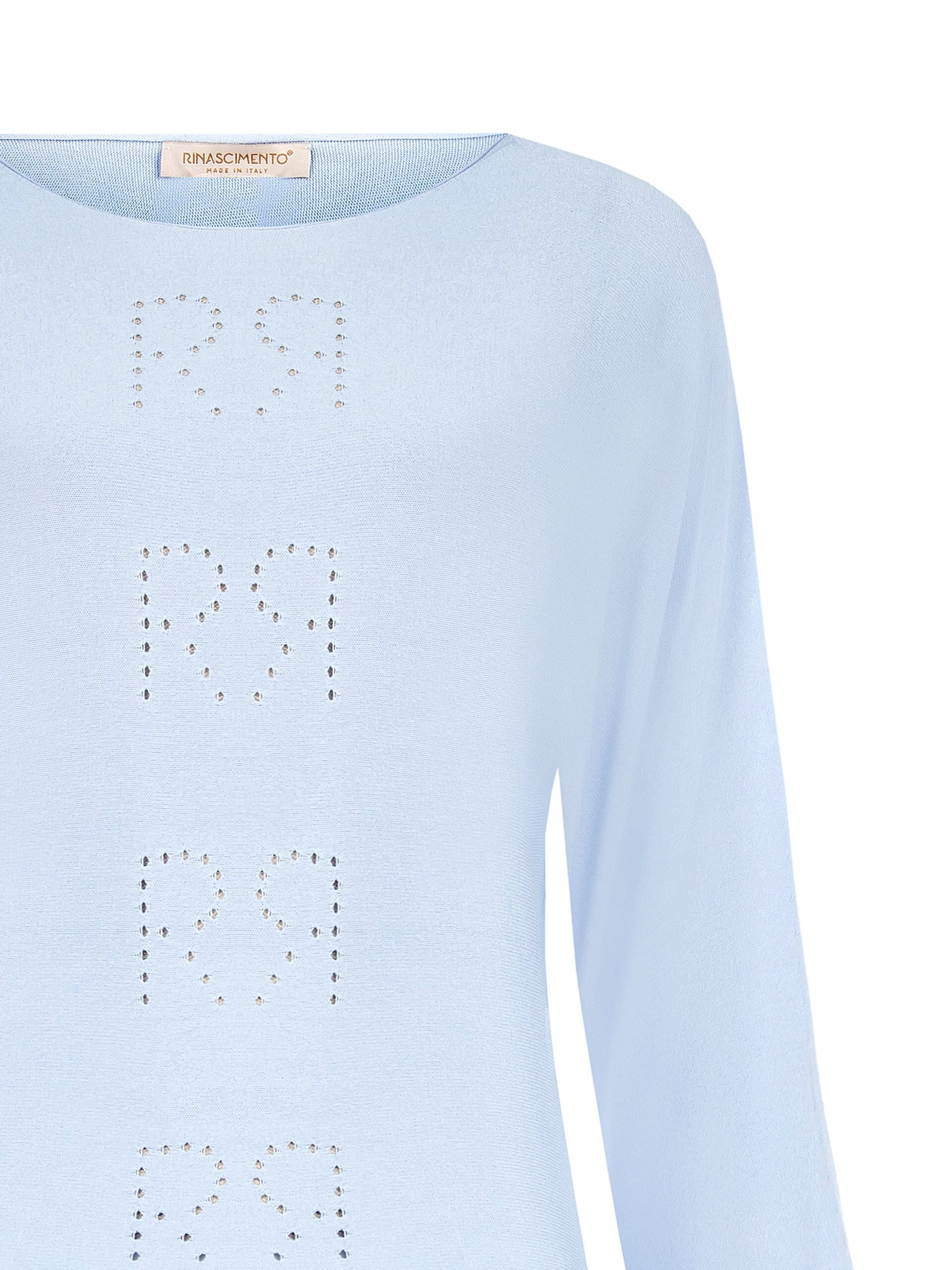 Rinascimento Perforated Rr Logo Lightweight Knit Top