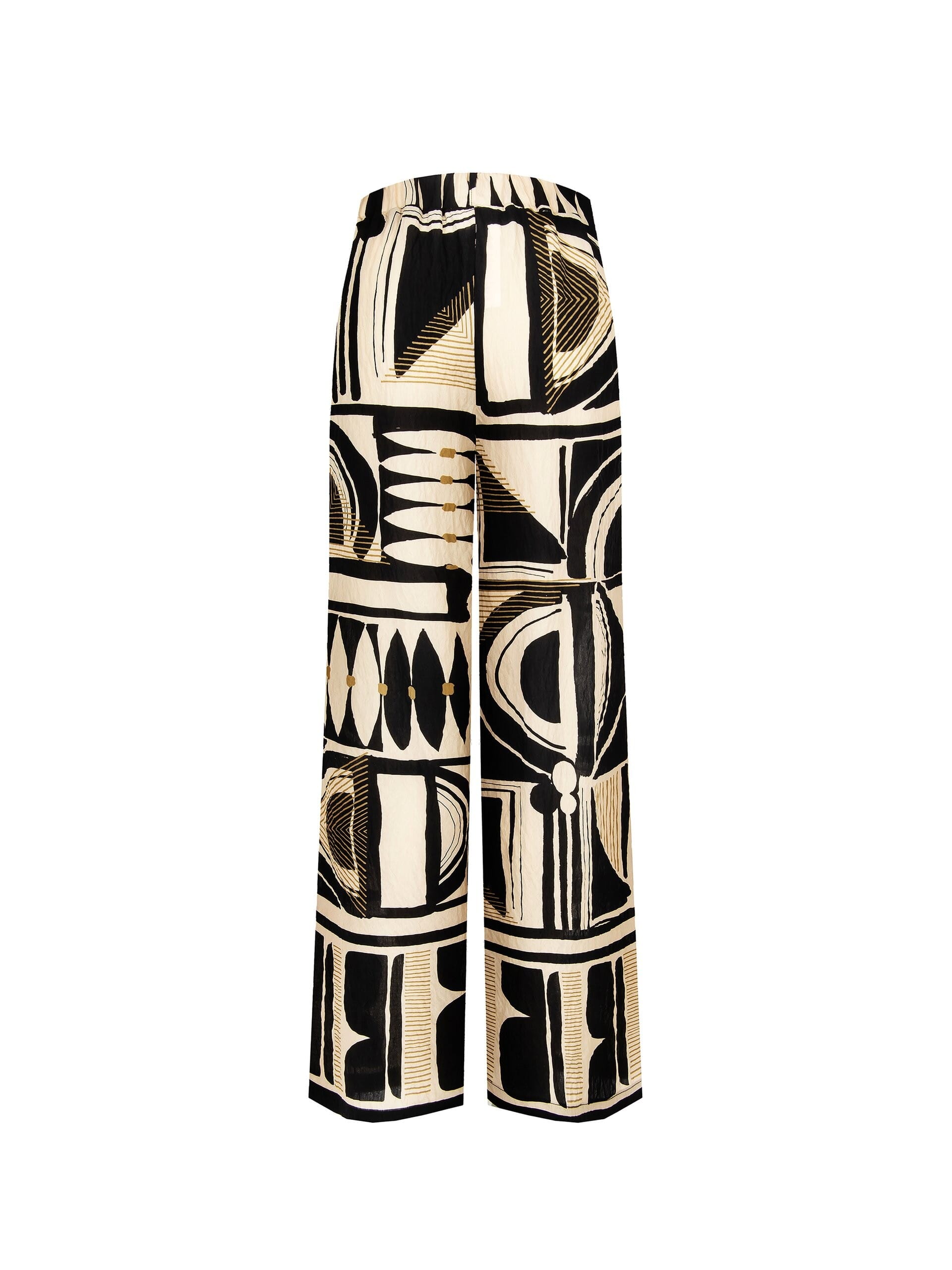 Lightly Wrinkled Viscose Palace Trousers With Elastic Back Rinascimento