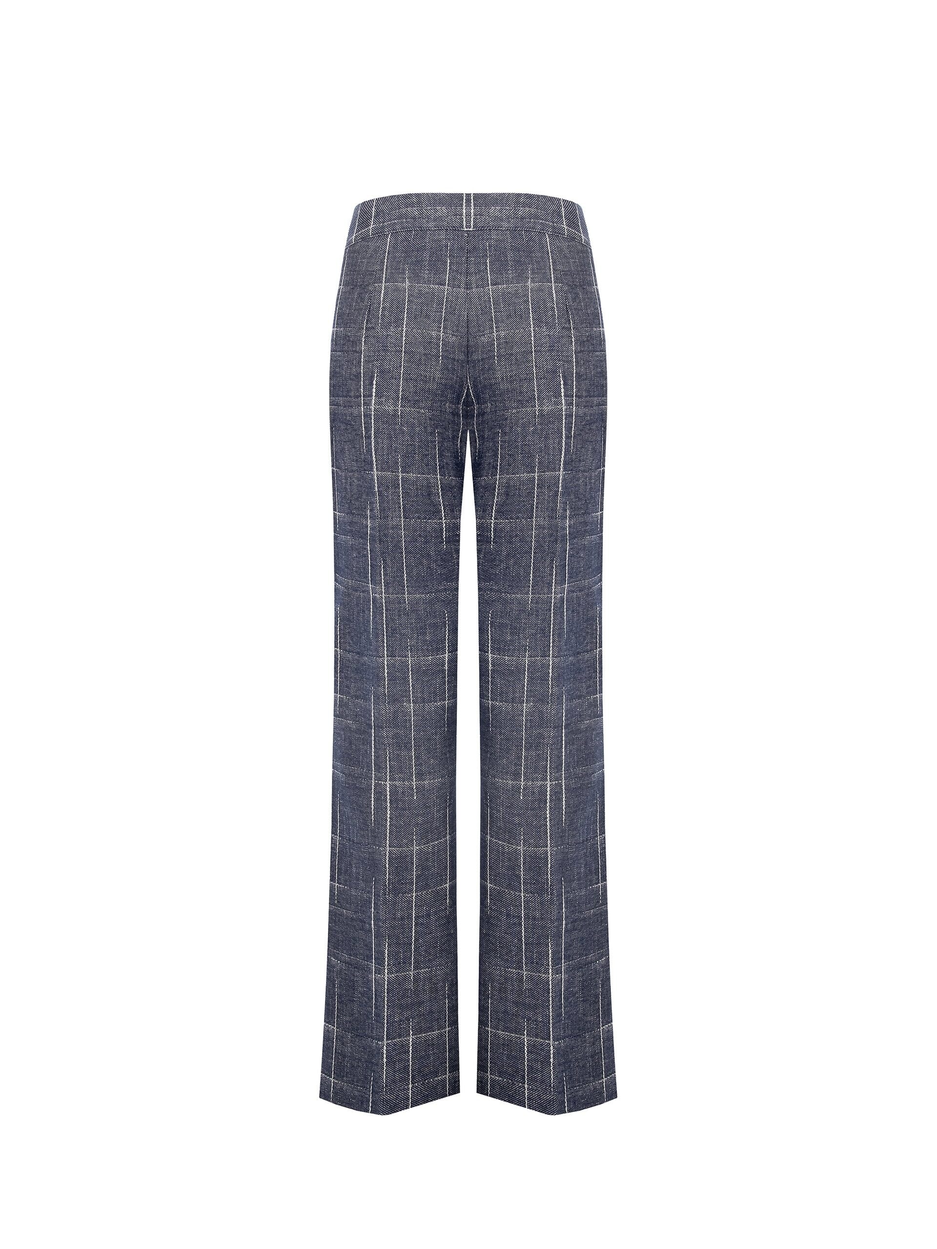 Irregular Check Cotton Palace Trousers With Side Zip Rinascimento