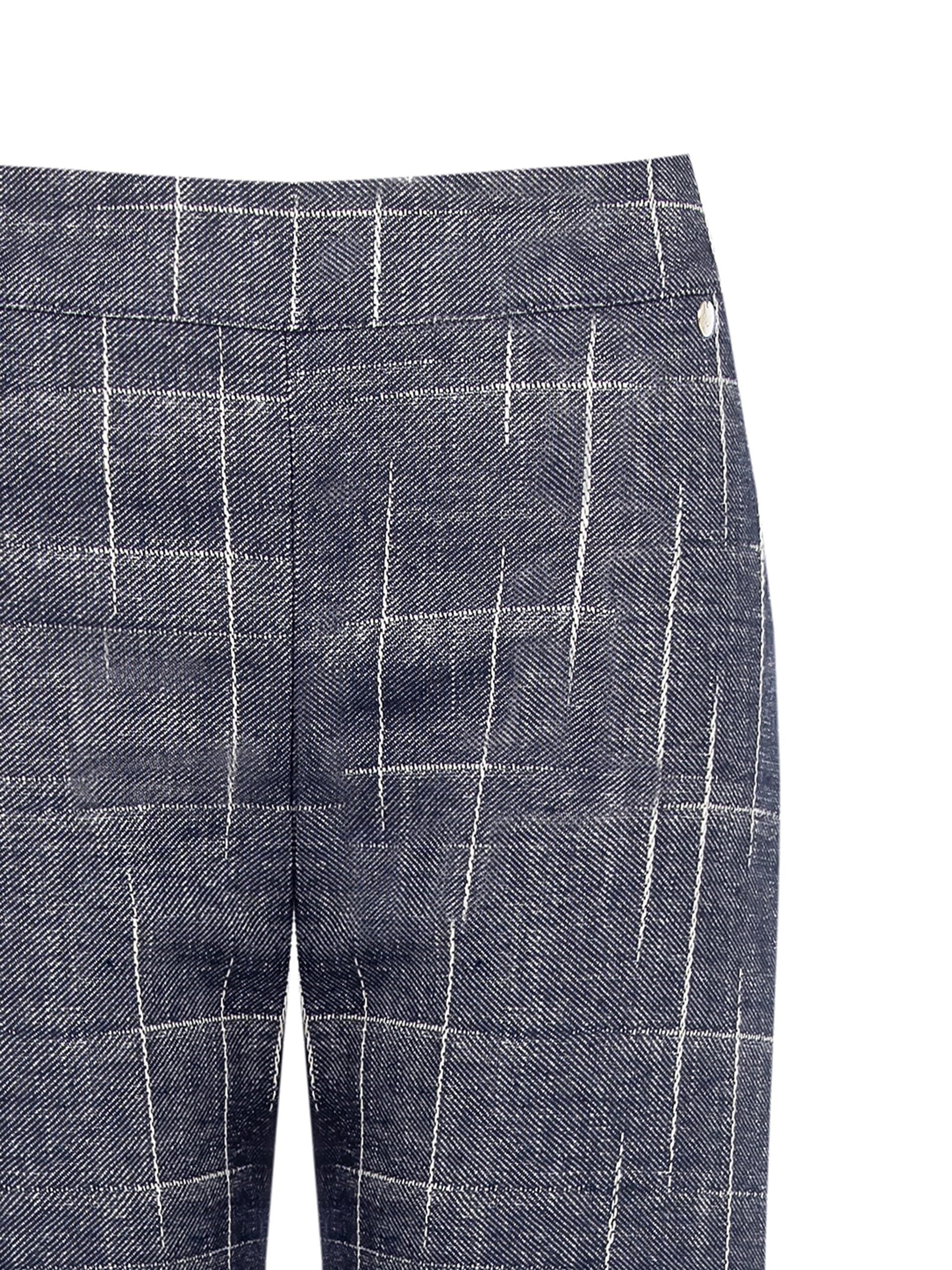 Irregular Check Cotton Palace Trousers With Side Zip Rinascimento