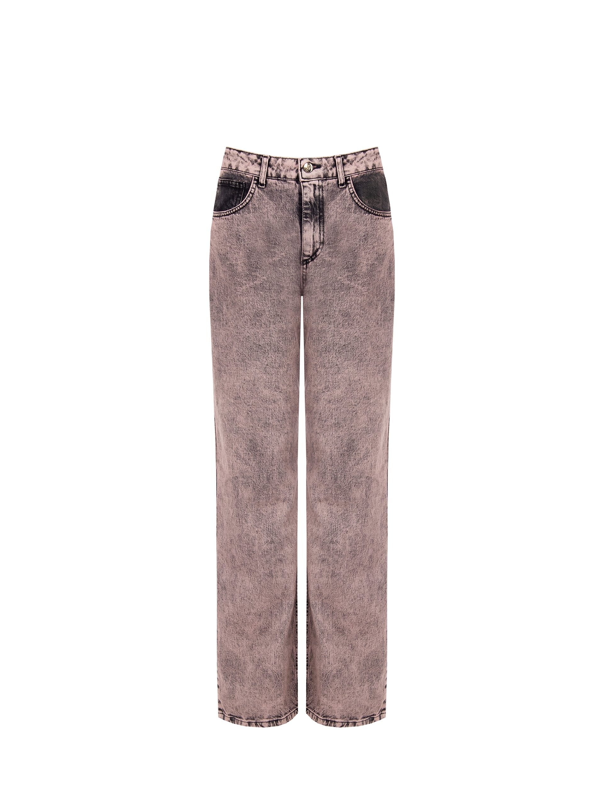 Rinascimento Washed Effect Wide Leg Jeans