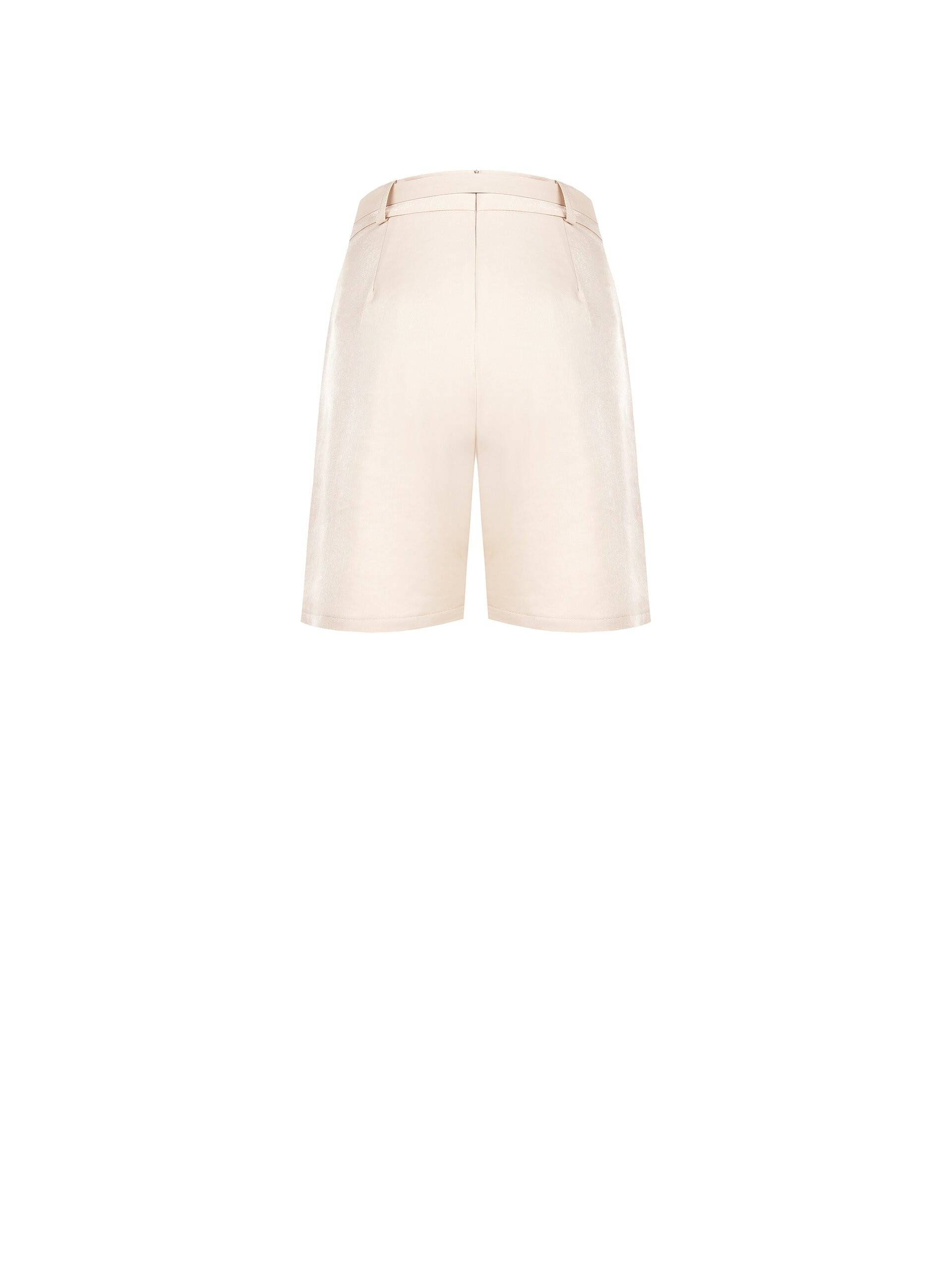 Pantaloni Corti In Misto Viscosa Effetto Perlato Con Cintura Coordinata Rinascimento