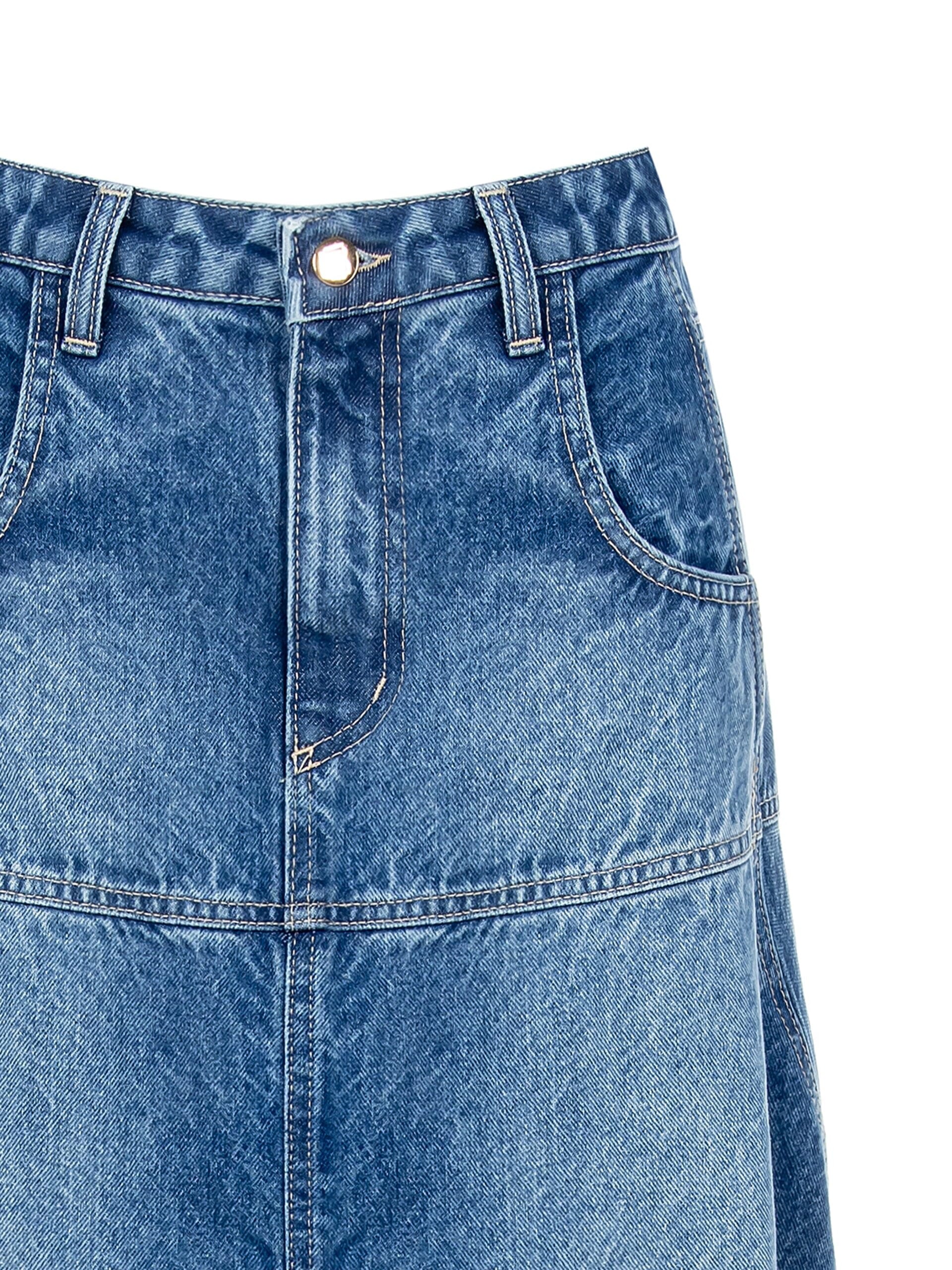 Rinascimento - Jupe évasée en denim moyennement délavé