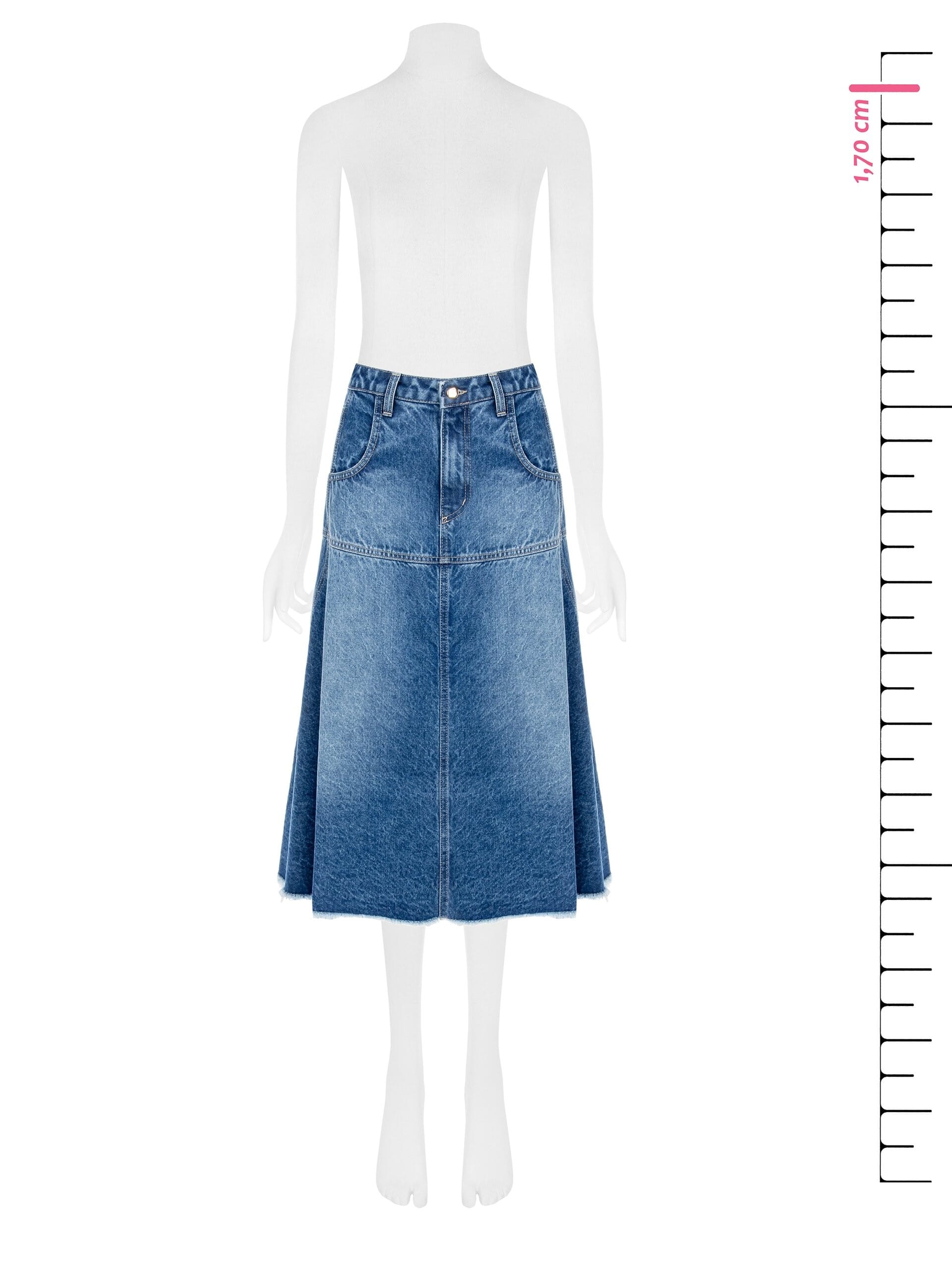 Rinascimento - Jupe évasée en denim moyennement délavé