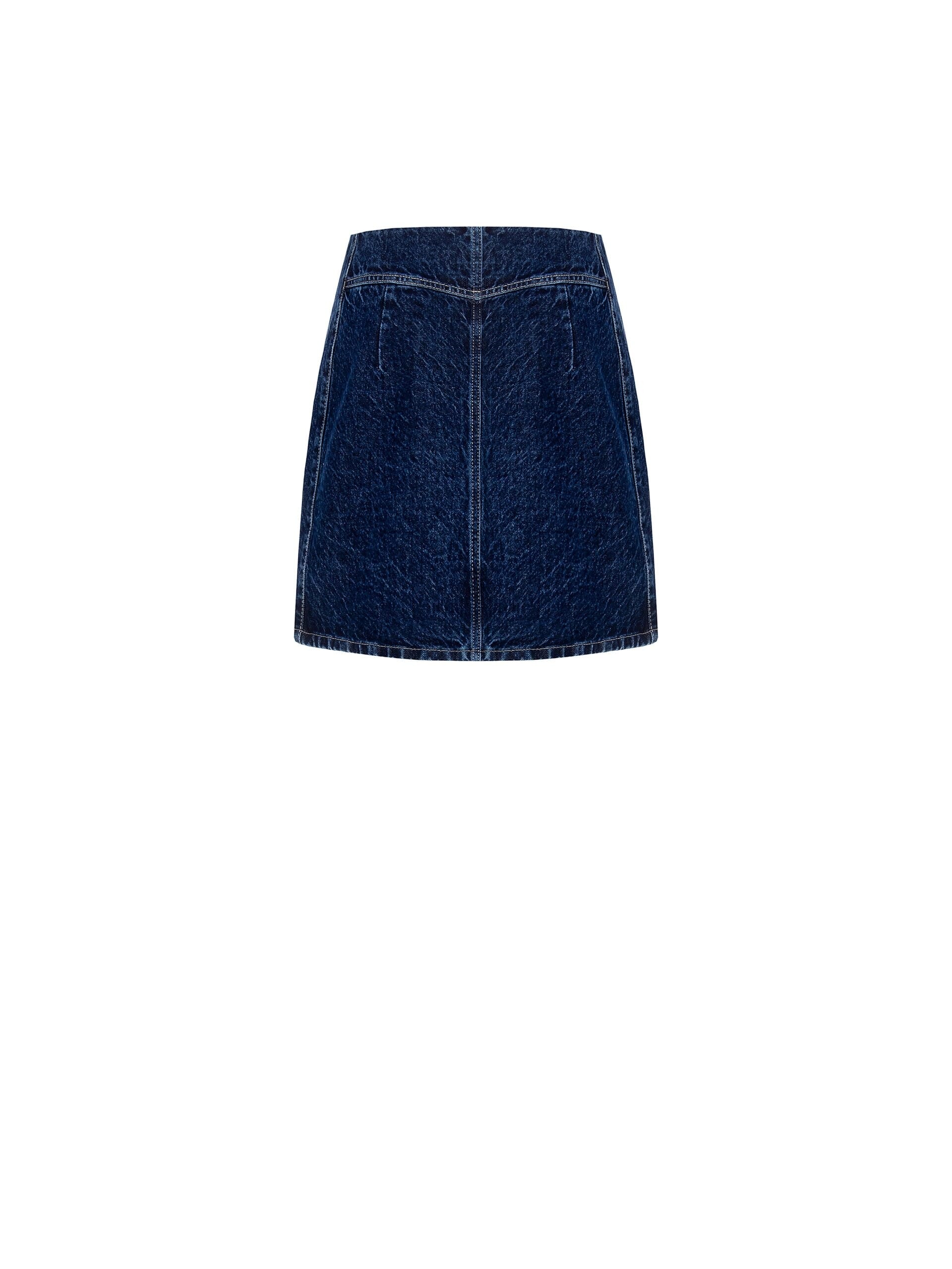 Minigonna In Denim Con Inserti A Fiori Rinascimento