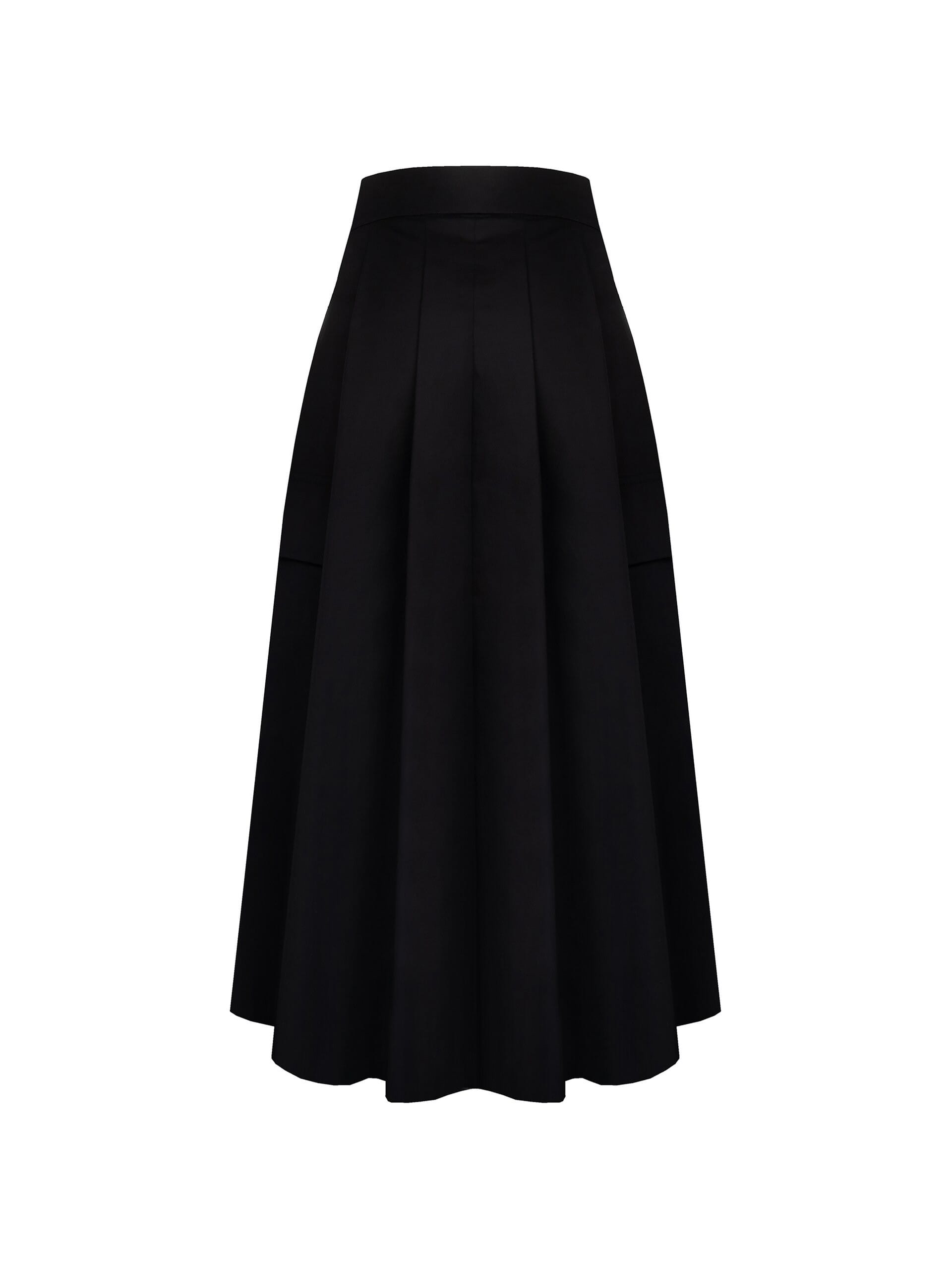 Pleated Cotton Wheel Skirt With Front Slit Rinascimento