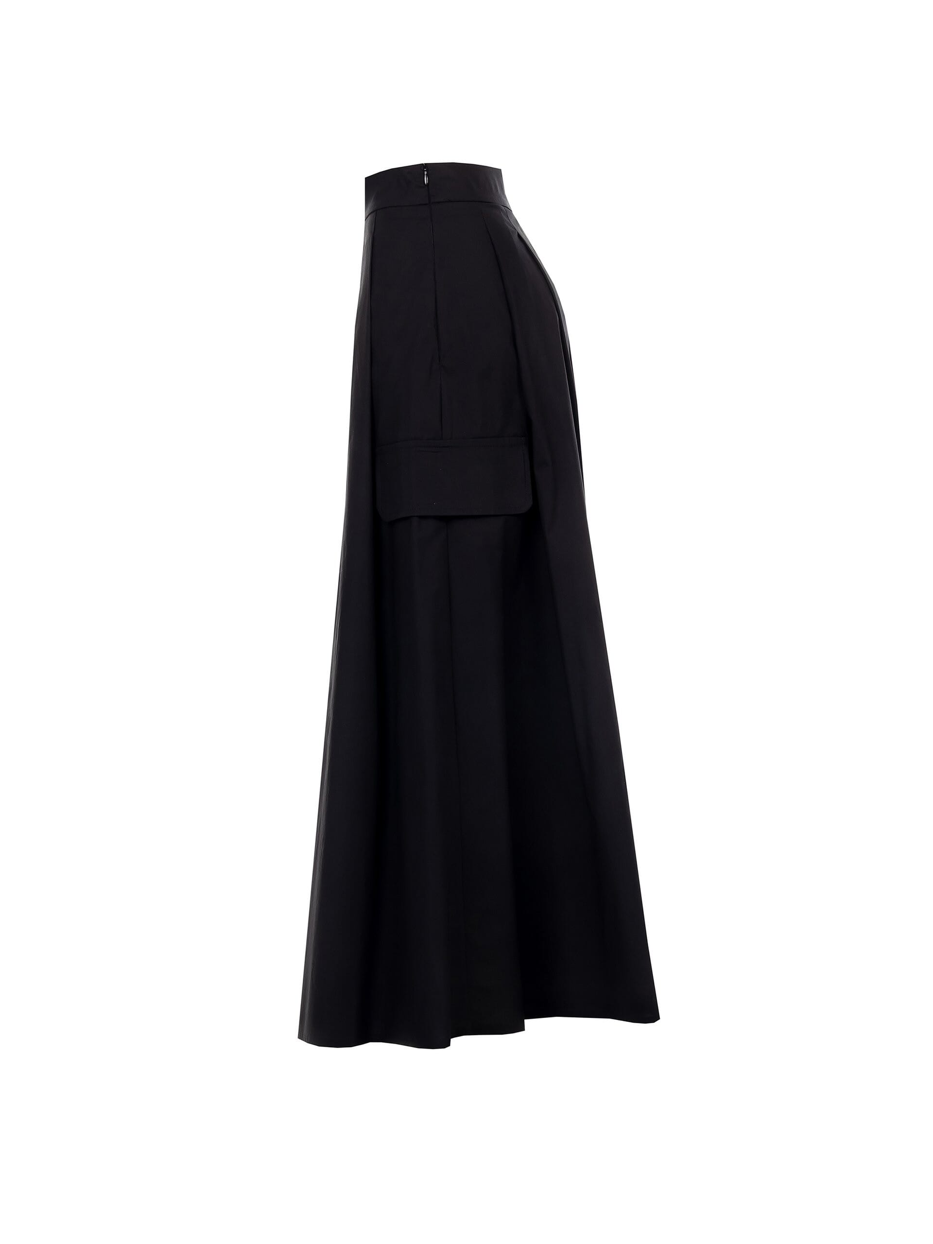 Pleated Cotton Wheel Skirt With Front Slit Rinascimento