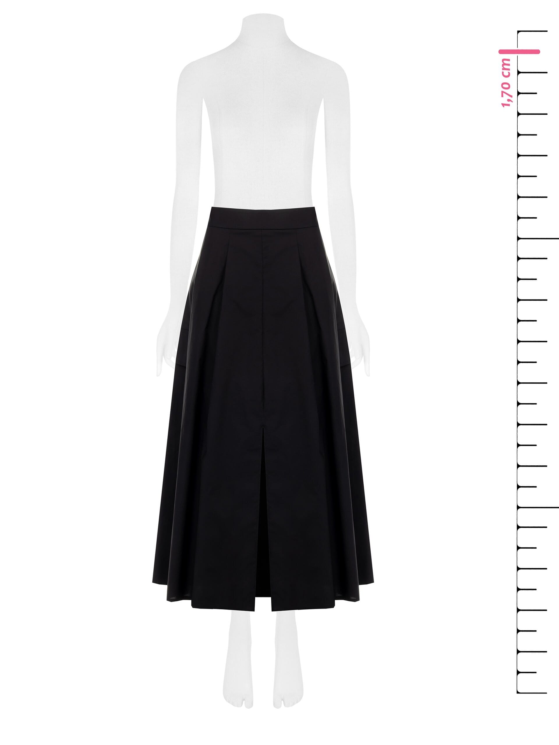 Pleated Cotton Wheel Skirt With Front Slit Rinascimento