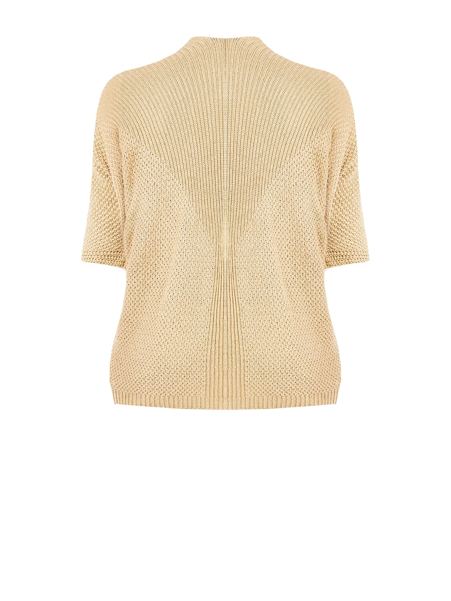 Rinascimento Curvy Open Cardigan In Cotton Blend Woven And Perforated Knit With Pockets