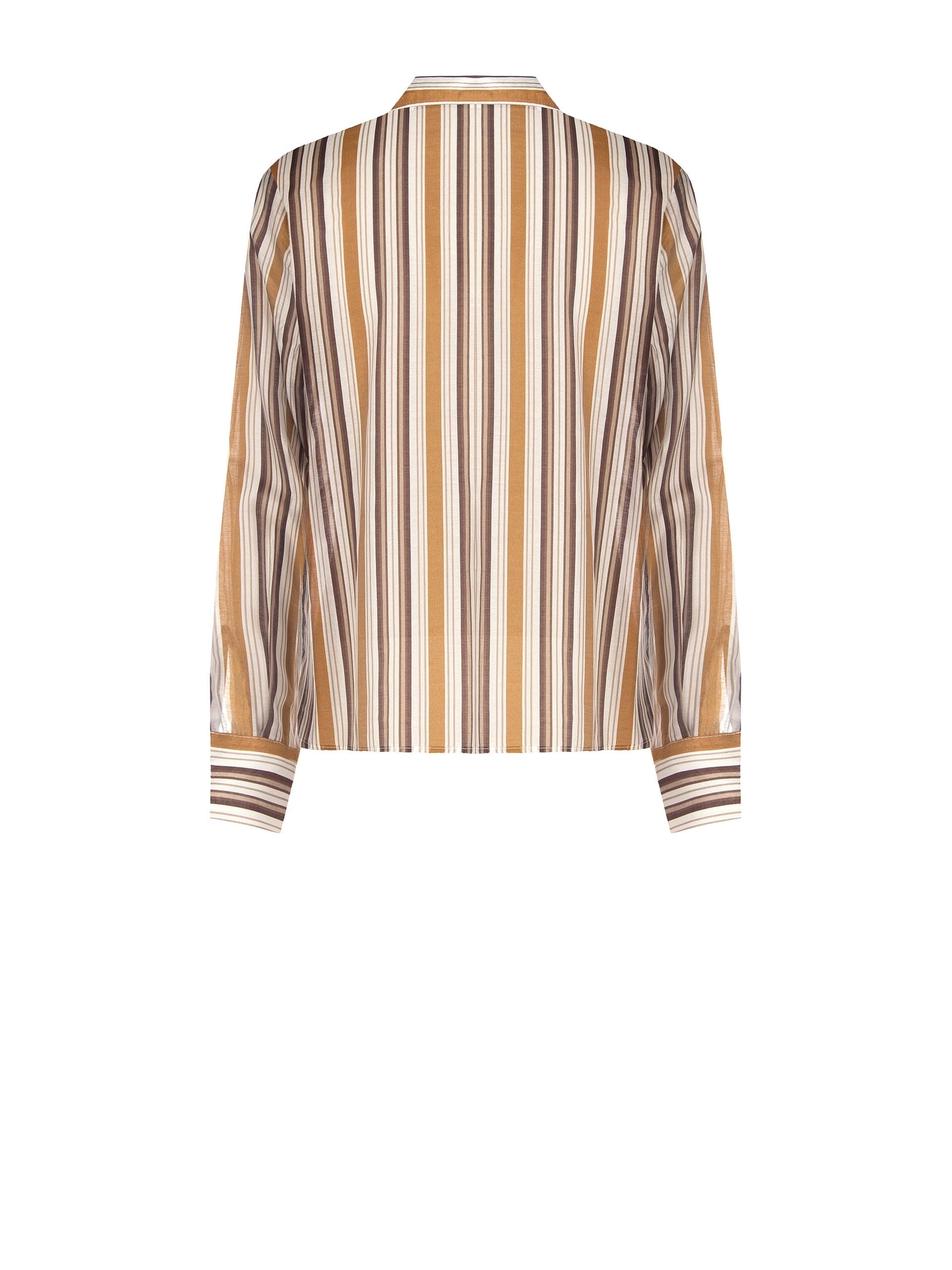 Ultralight Lyocell Striped Shirt With Maxi Ruffles Rinascimento