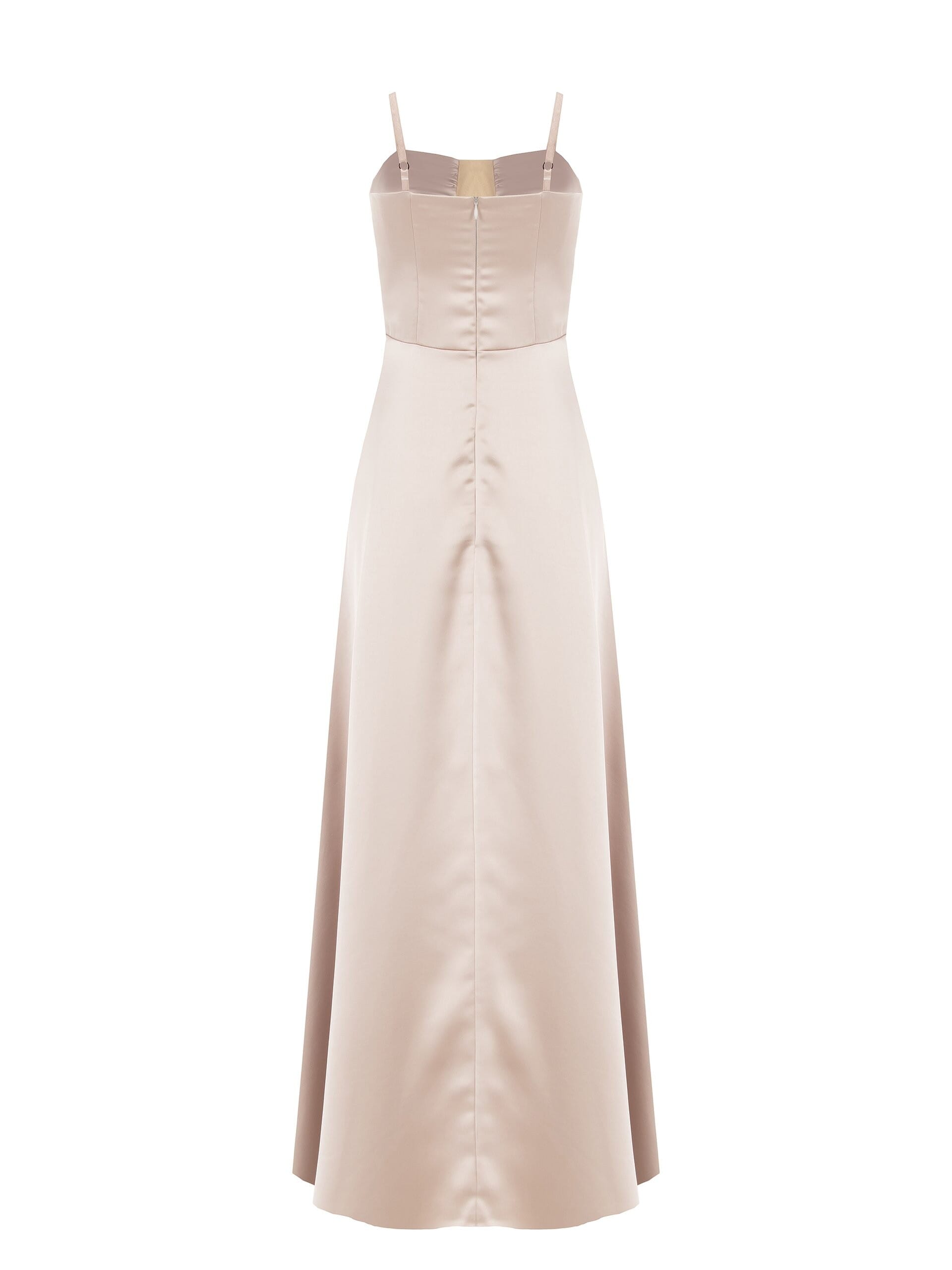 Abito Lungo Bustier A Ruota In Raso Rinascimento