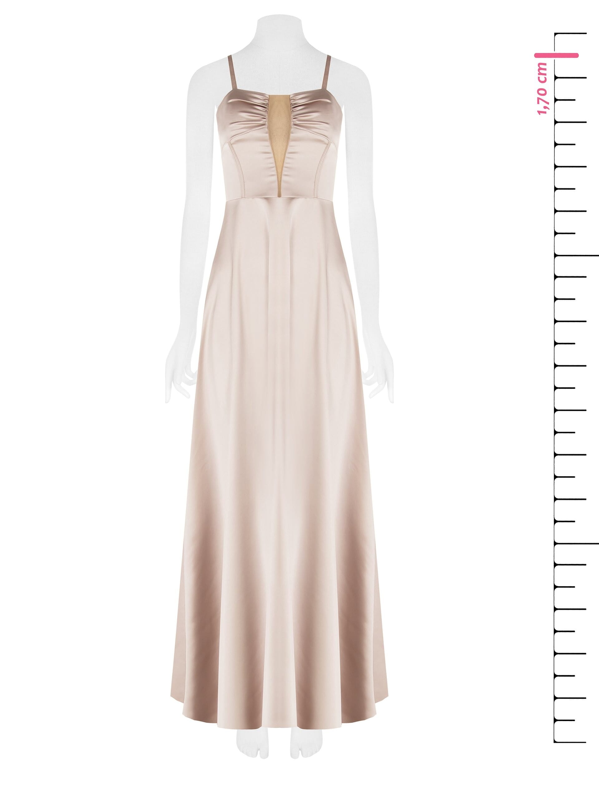 Abito Lungo Bustier A Ruota In Raso Rinascimento