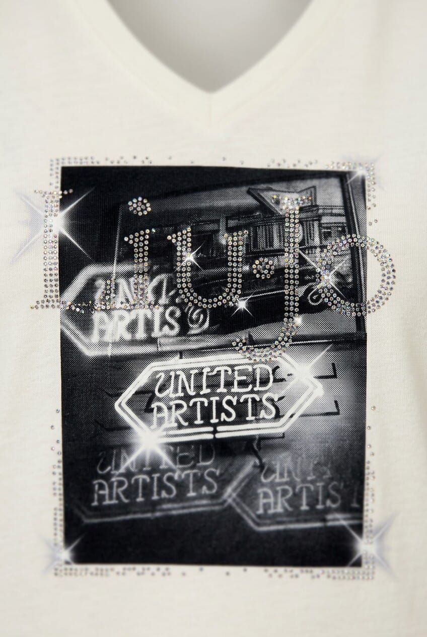 T-Shirt Con Stampa E Strass Liu Jo