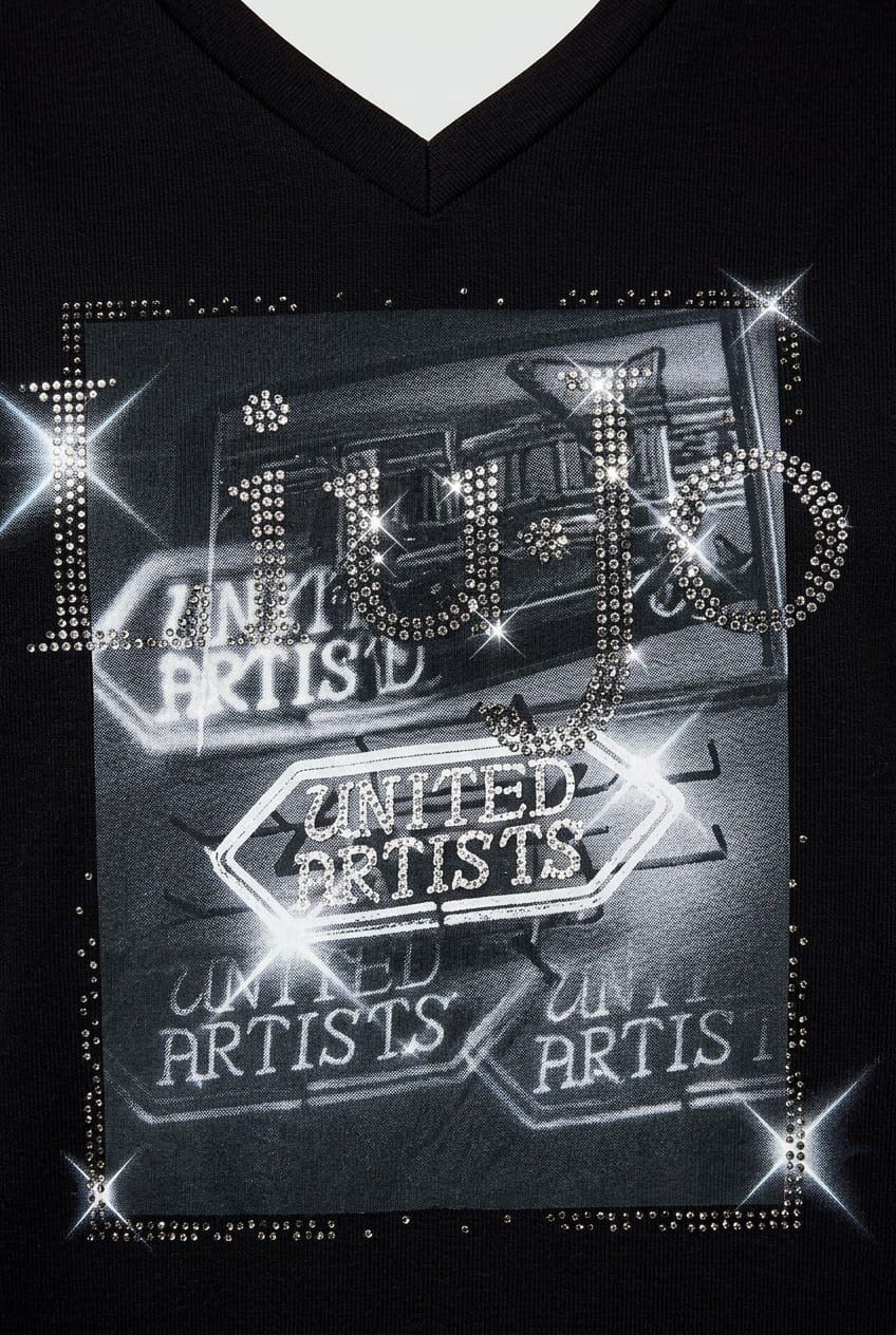 T-Shirt Con Stampa E Strass Liu Jo