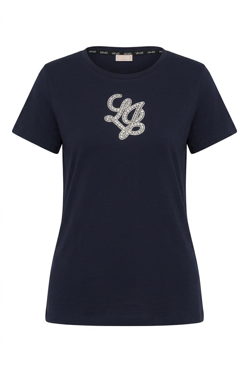 T-Shirt With Liu Jo Logo Letters With Precious Stones