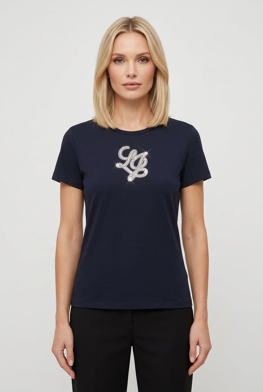 T-Shirt With Liu Jo Logo Letters With Precious Stones