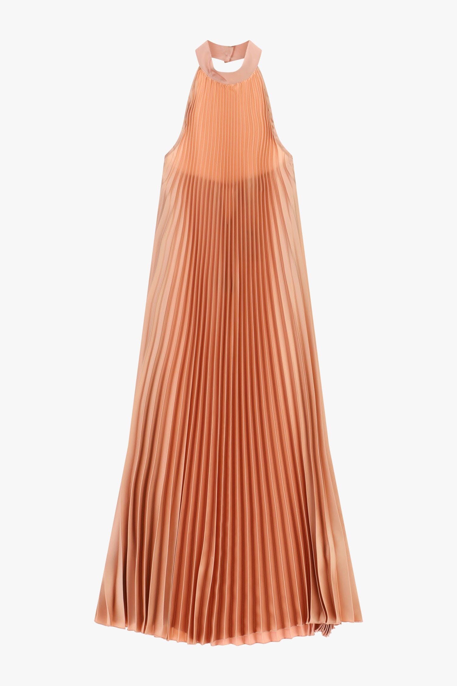 Long Pleated Dress with American Neckline Dixie