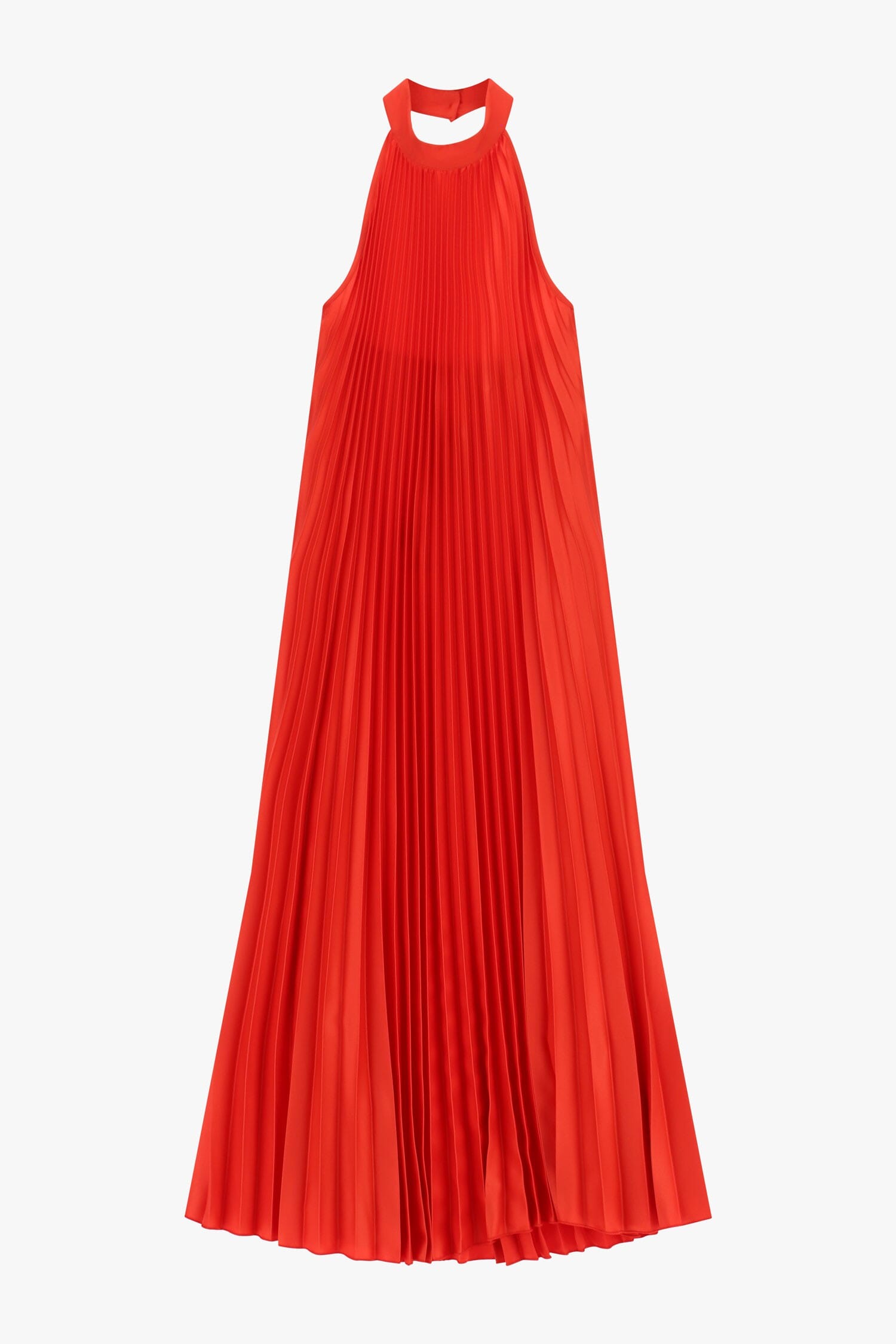 Long Pleated Dress with American Neckline Dixie