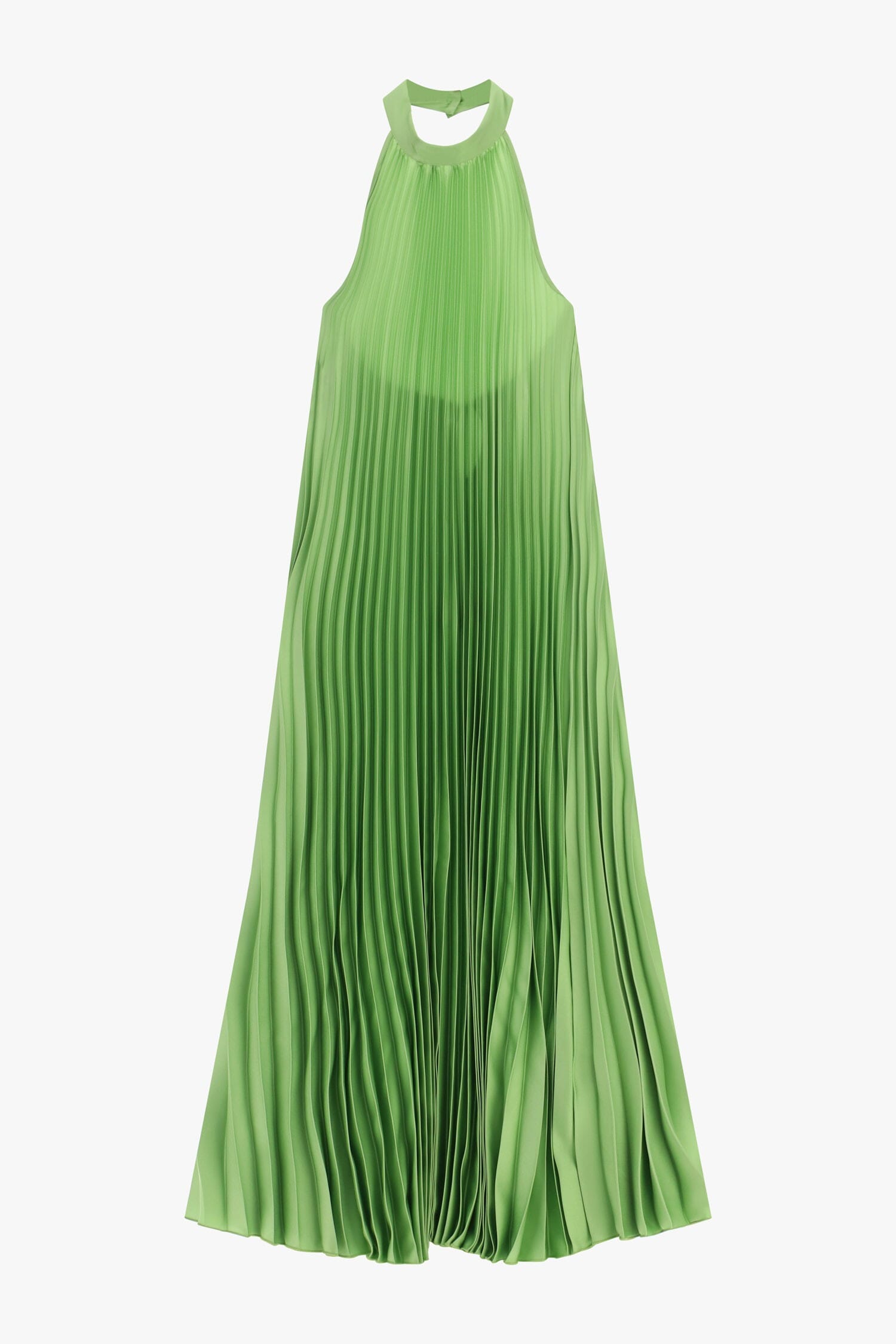 Long Pleated Dress with American Neckline Dixie