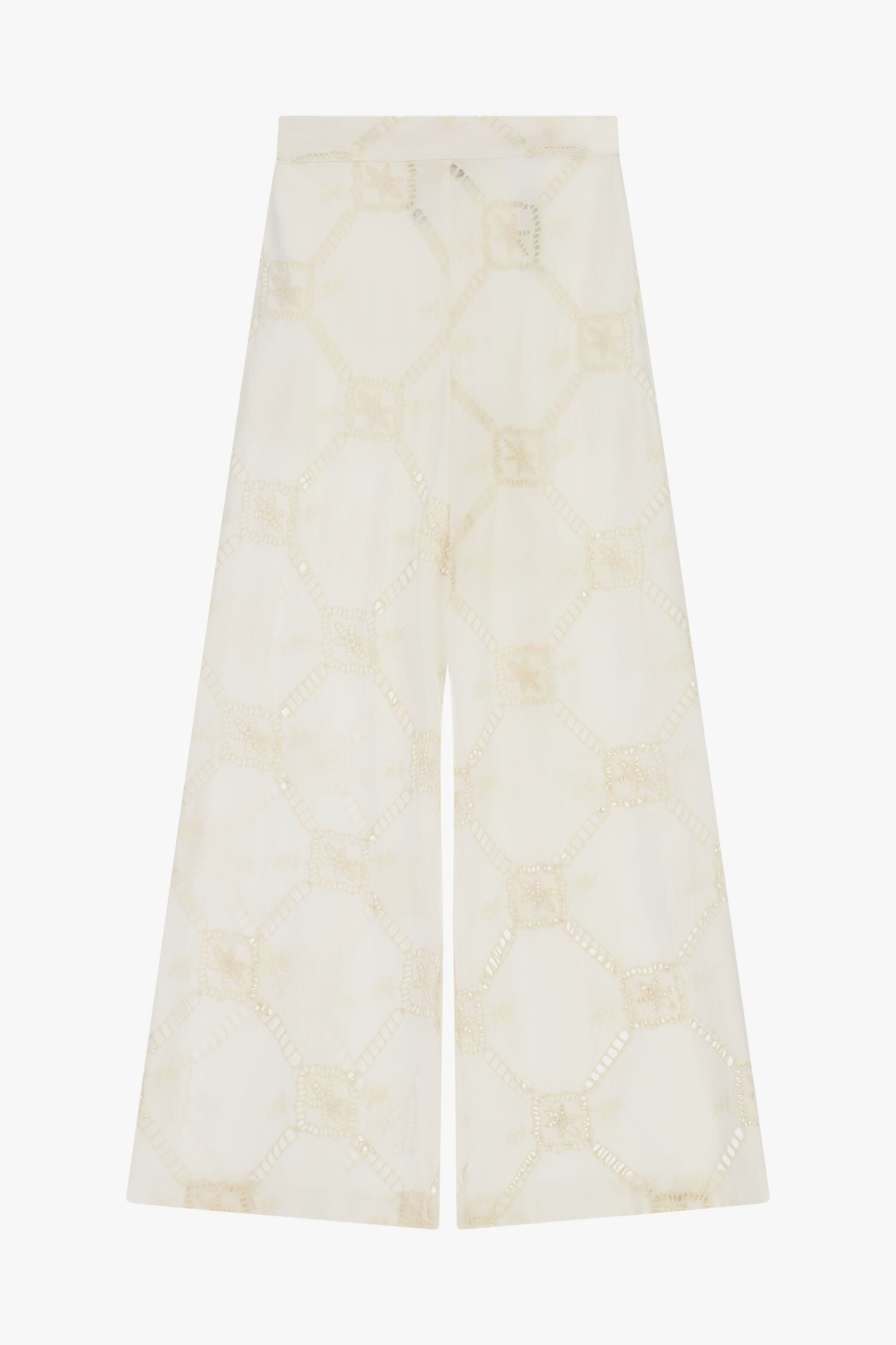 Geometric Embroidery Transparent Palace Trousers Dixie