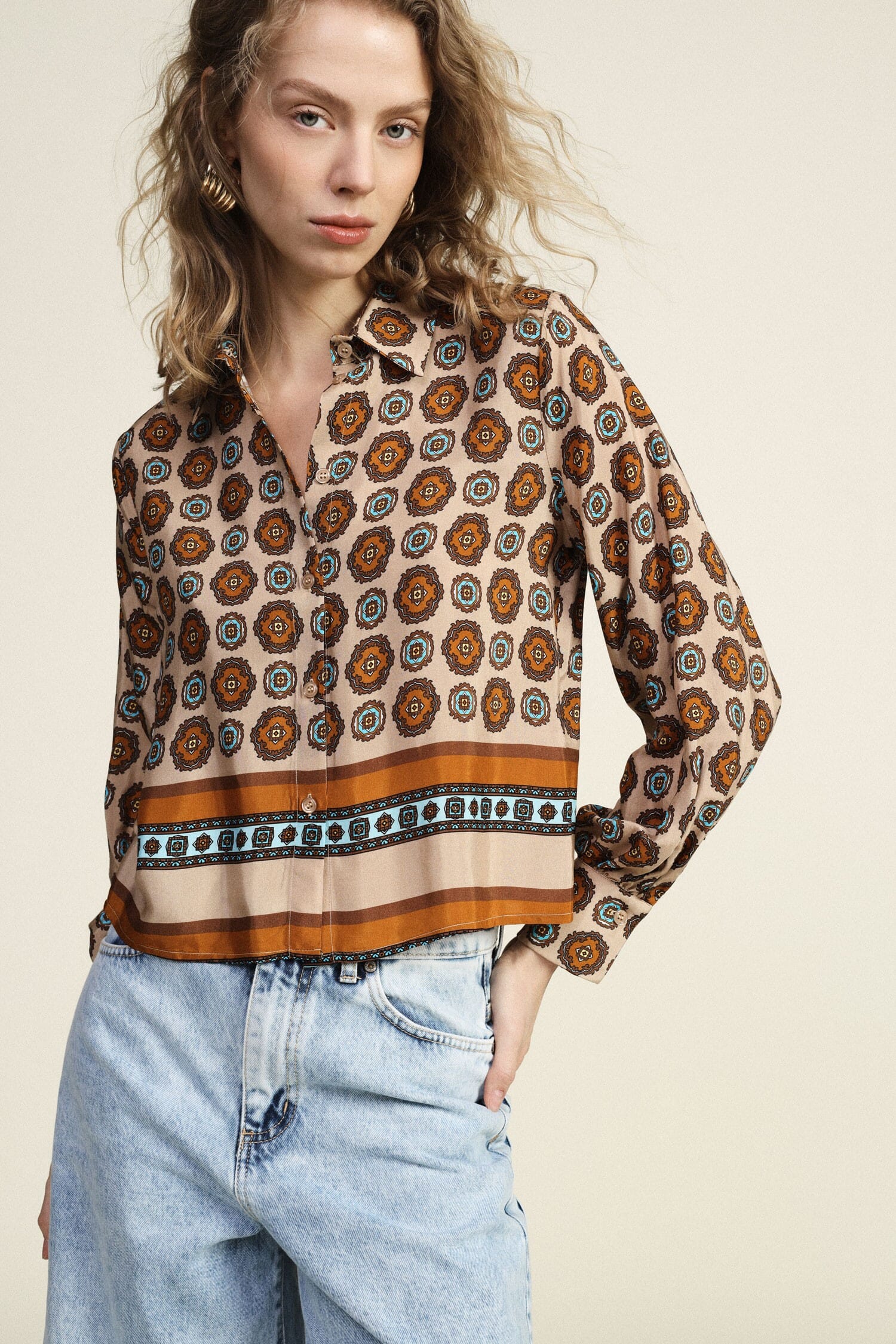 Shirt With Lively Geometric Print Dixie
