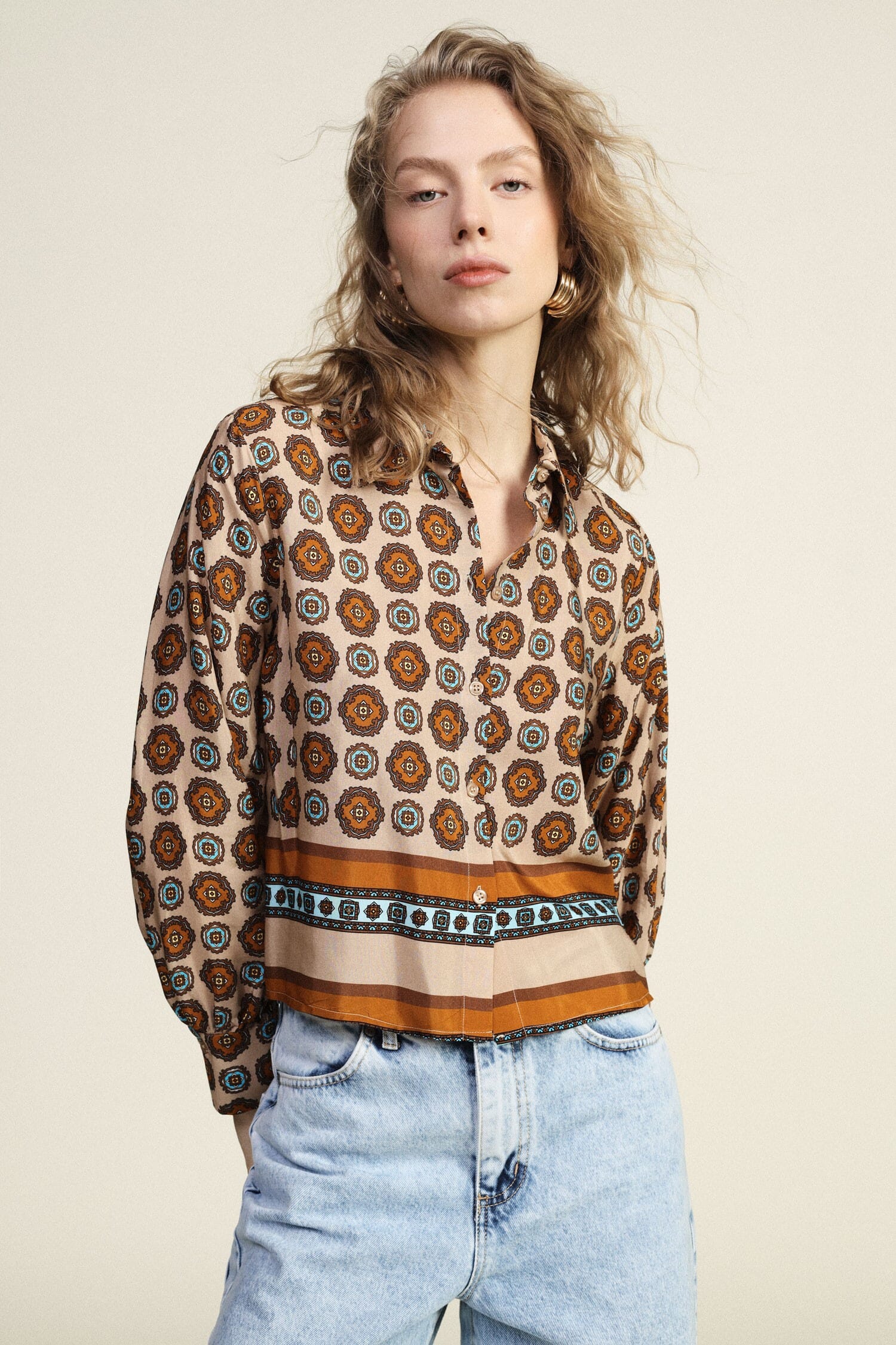 Shirt With Lively Geometric Print Dixie