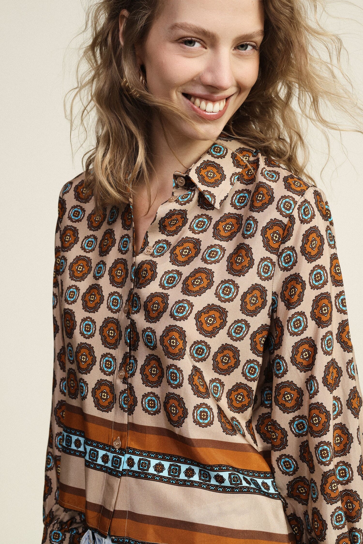 Shirt With Lively Geometric Print Dixie