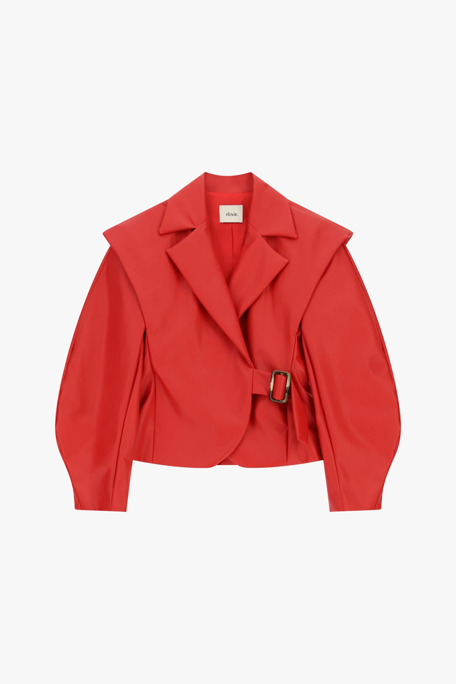 Giacca In Ecopelle Con Spalle Strutturate E Cintura Dixie