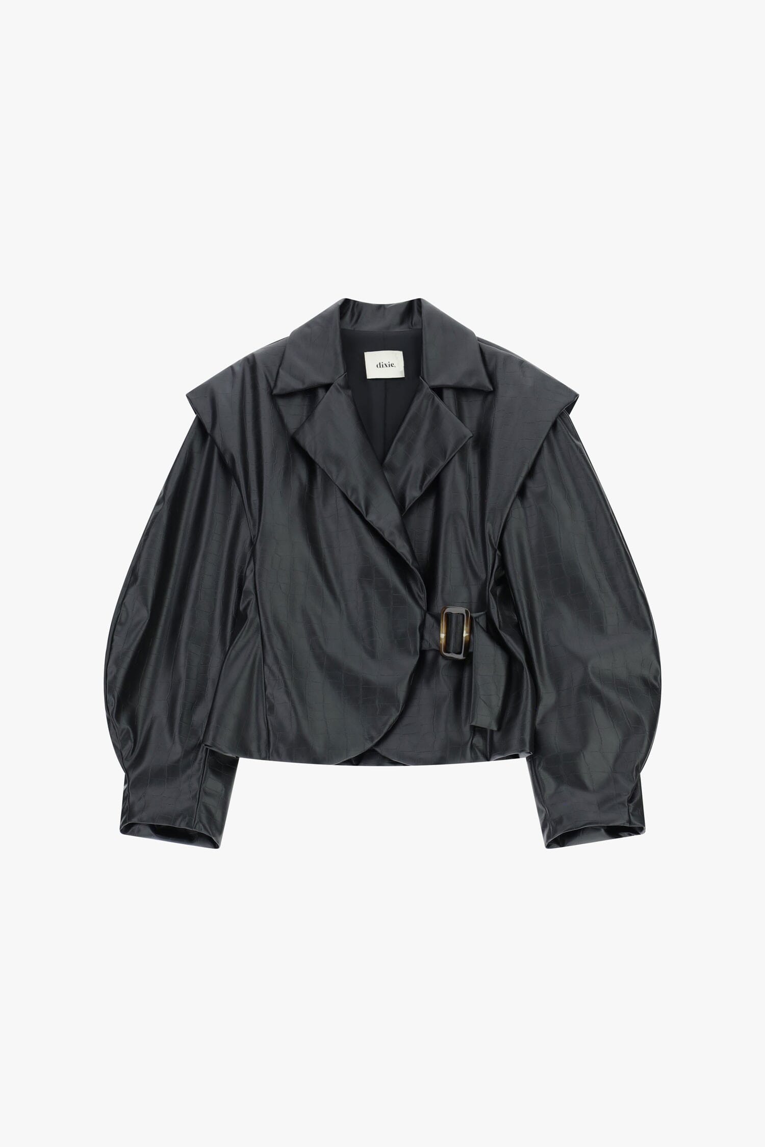 Giacca In Similpelle Con Cintura E Maniche Voluminose Dixie