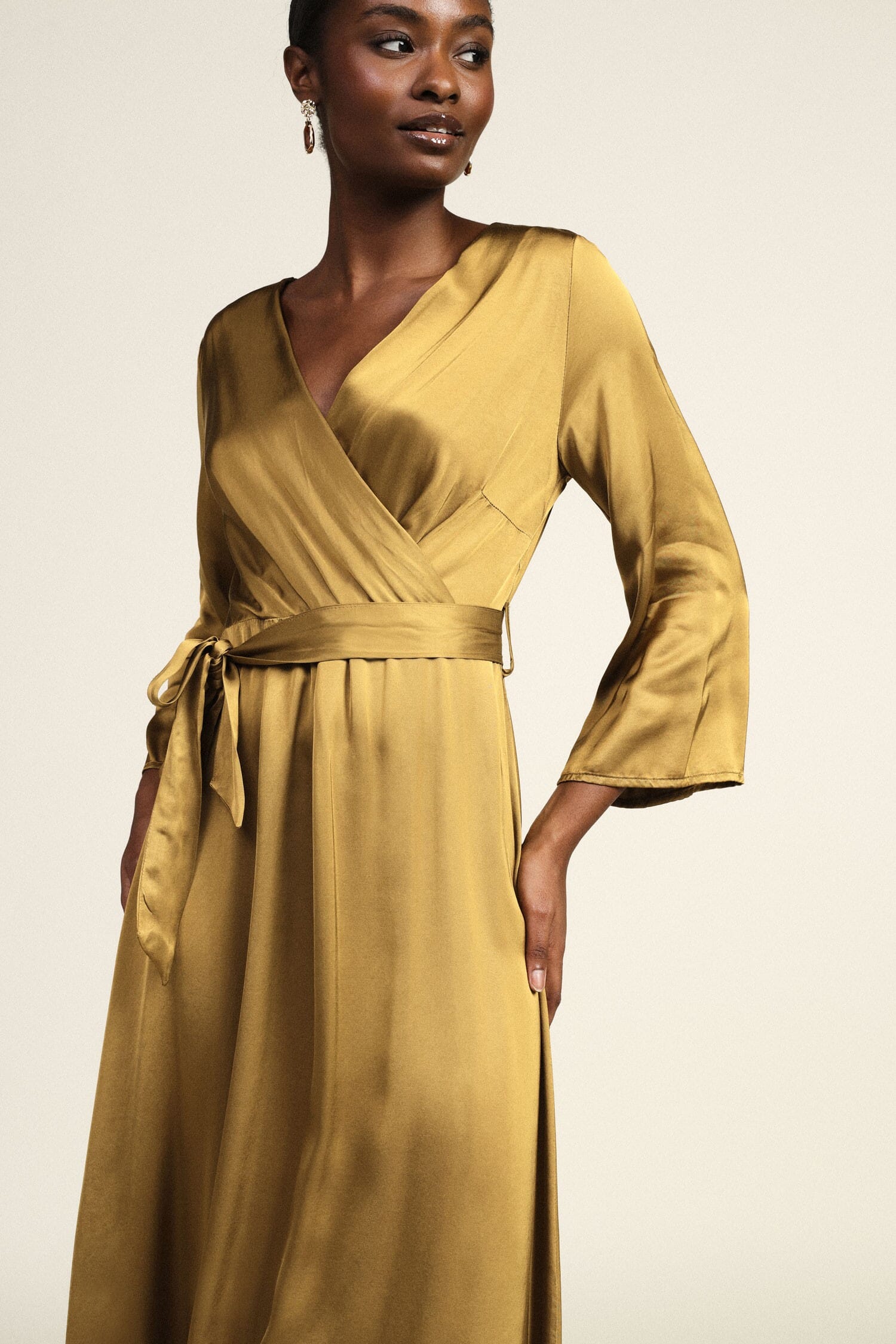 Robe midi avec ceinture croisée Dixie