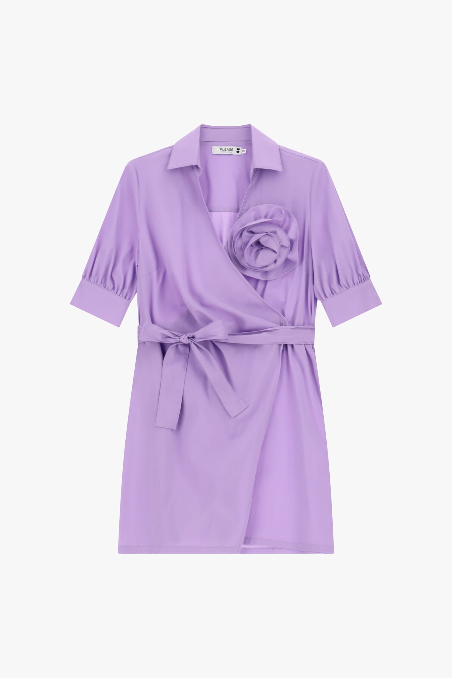 Short Cross Dress With Belt And Flower Please