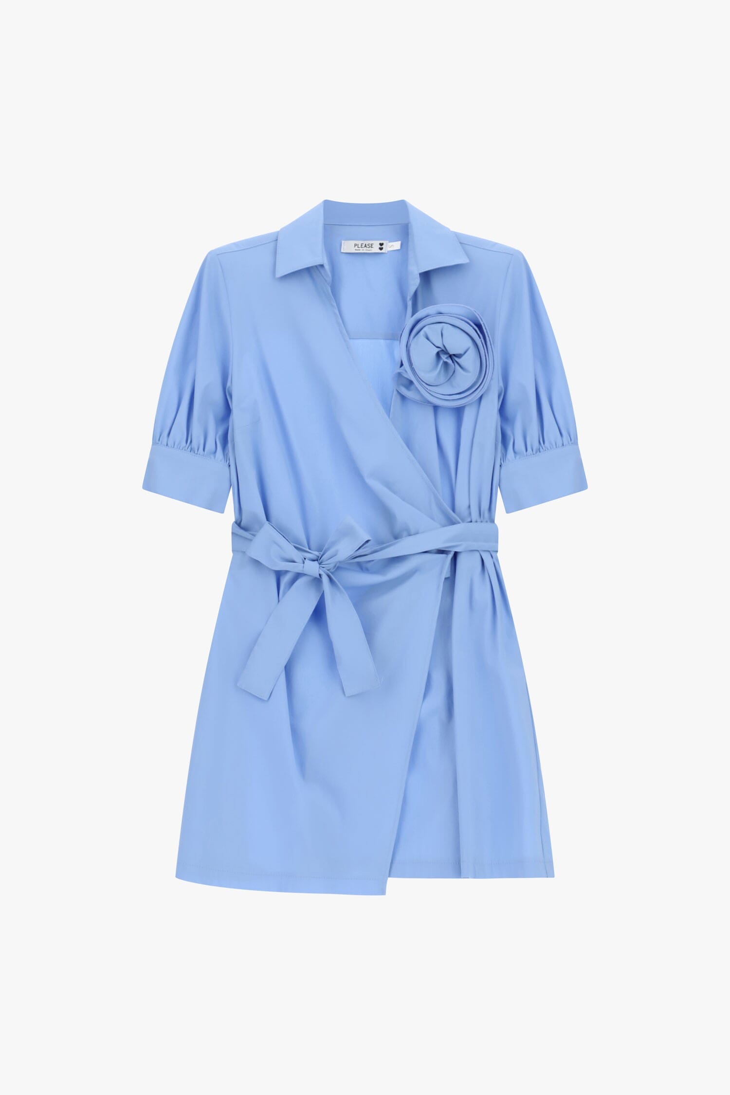 Short Cross Dress With Belt And Flower Please