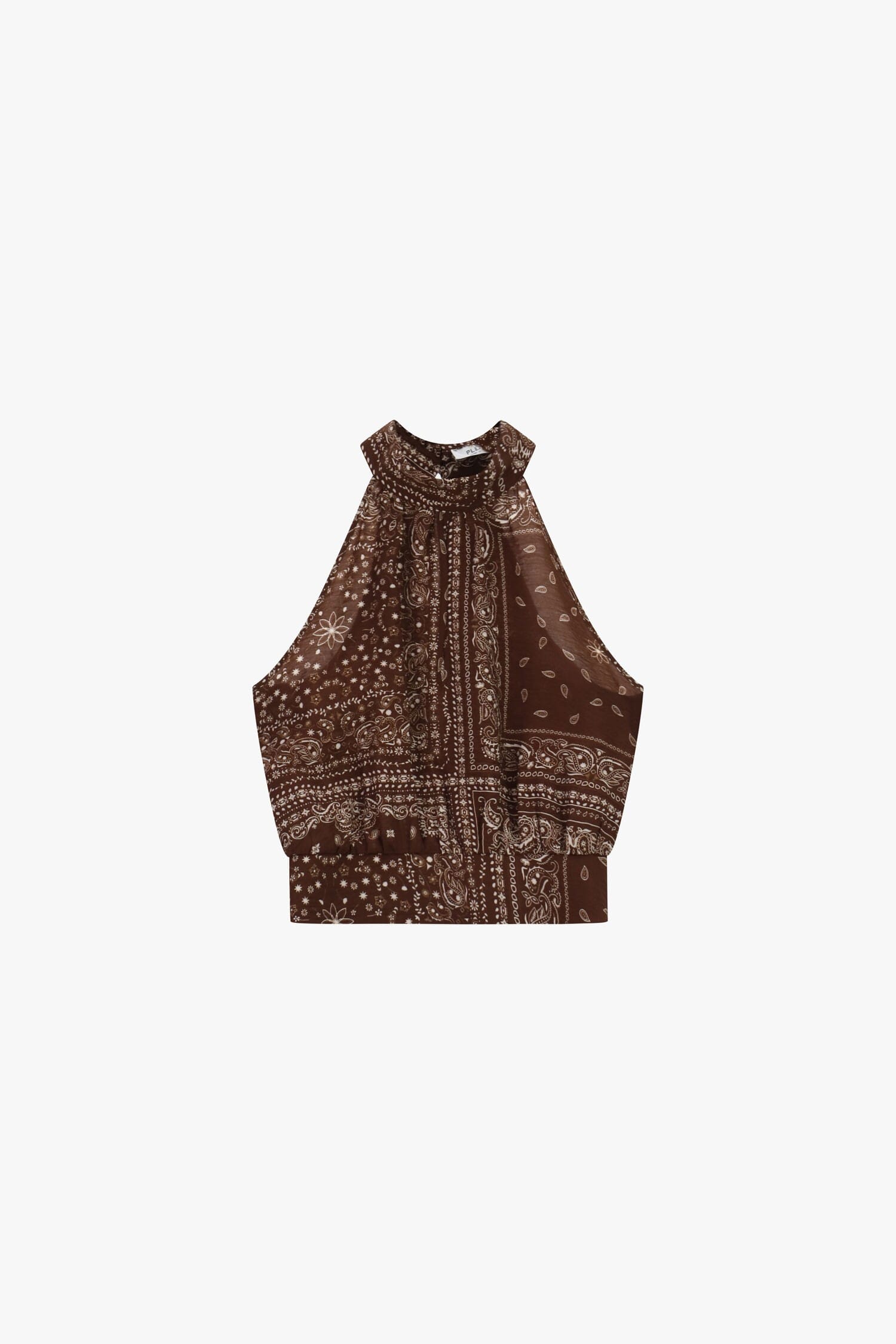 Bandana Patterned Top With American Neckline Please