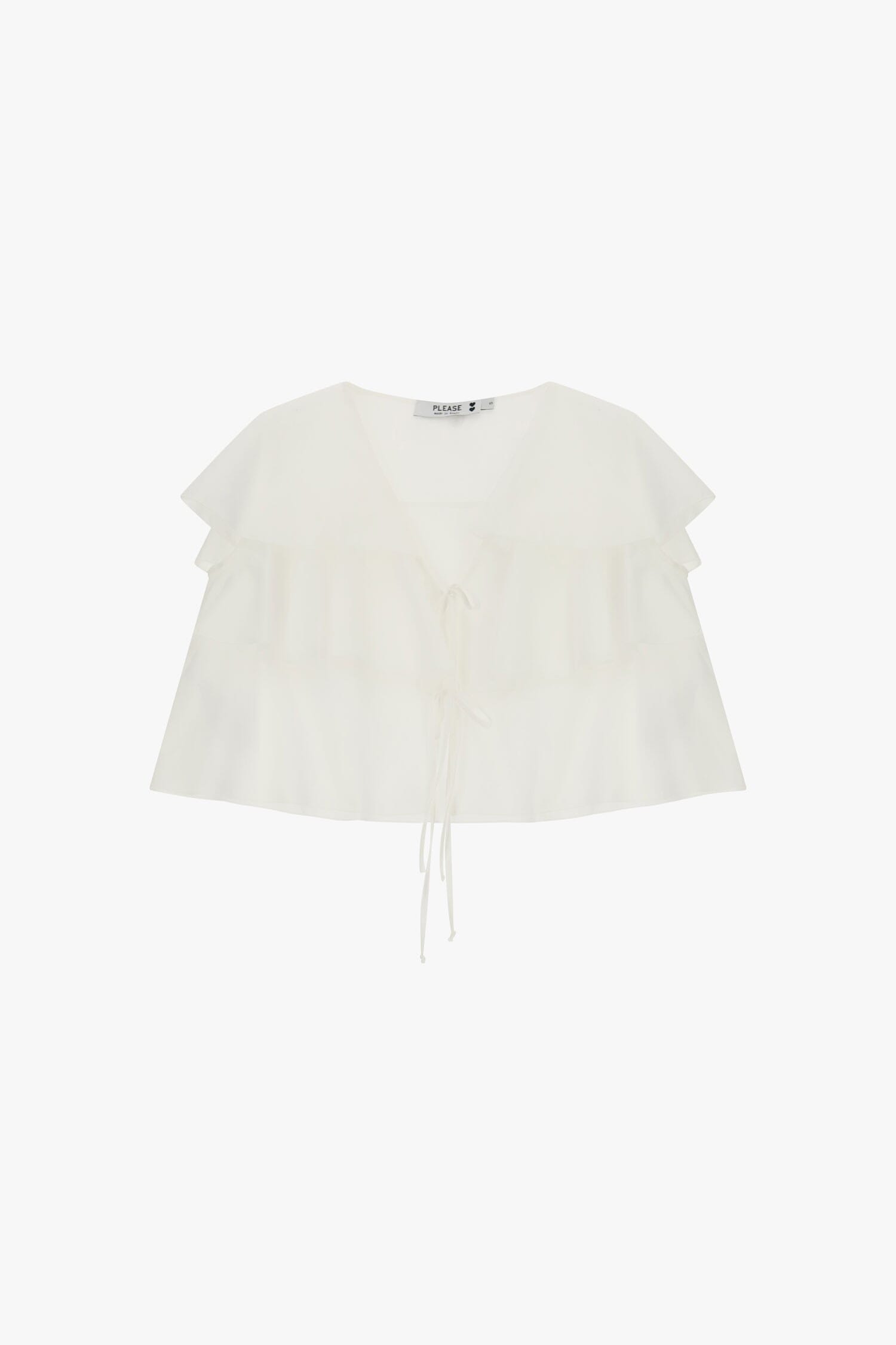 Short Top With Ruffles And V-Neckline Please