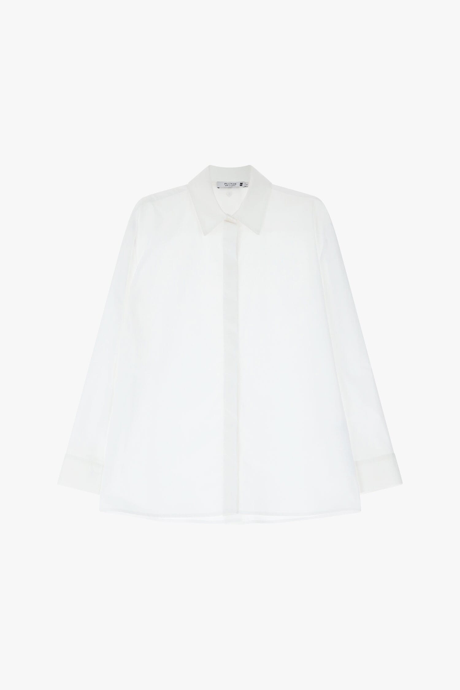 Shirt With Classic Collar And Loose Sleeves Please