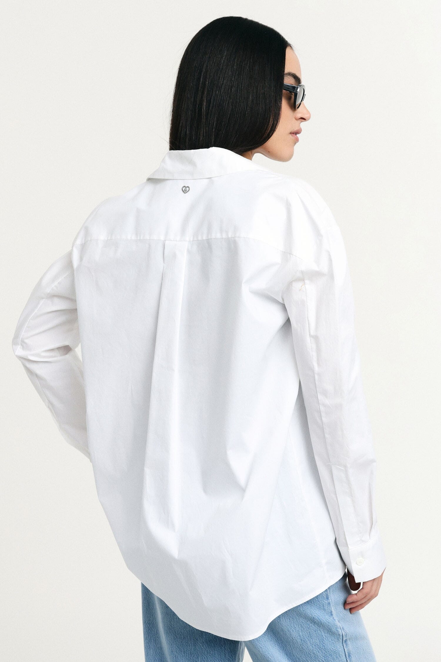 Shirt With Classic Collar And Loose Sleeves Please