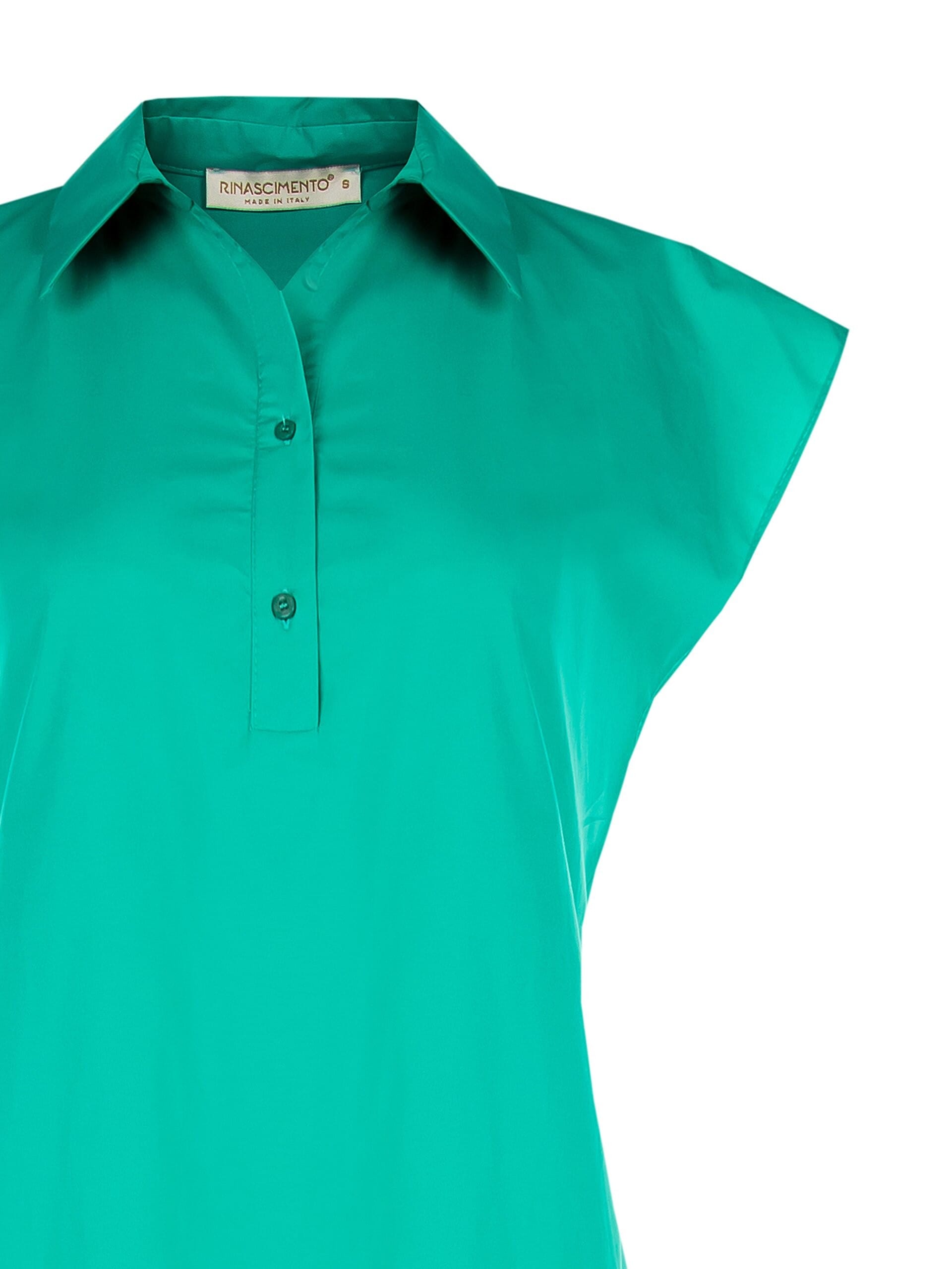 Abito Corto Chemisier A Trapezio Con Balza In Cotone Rinascimento