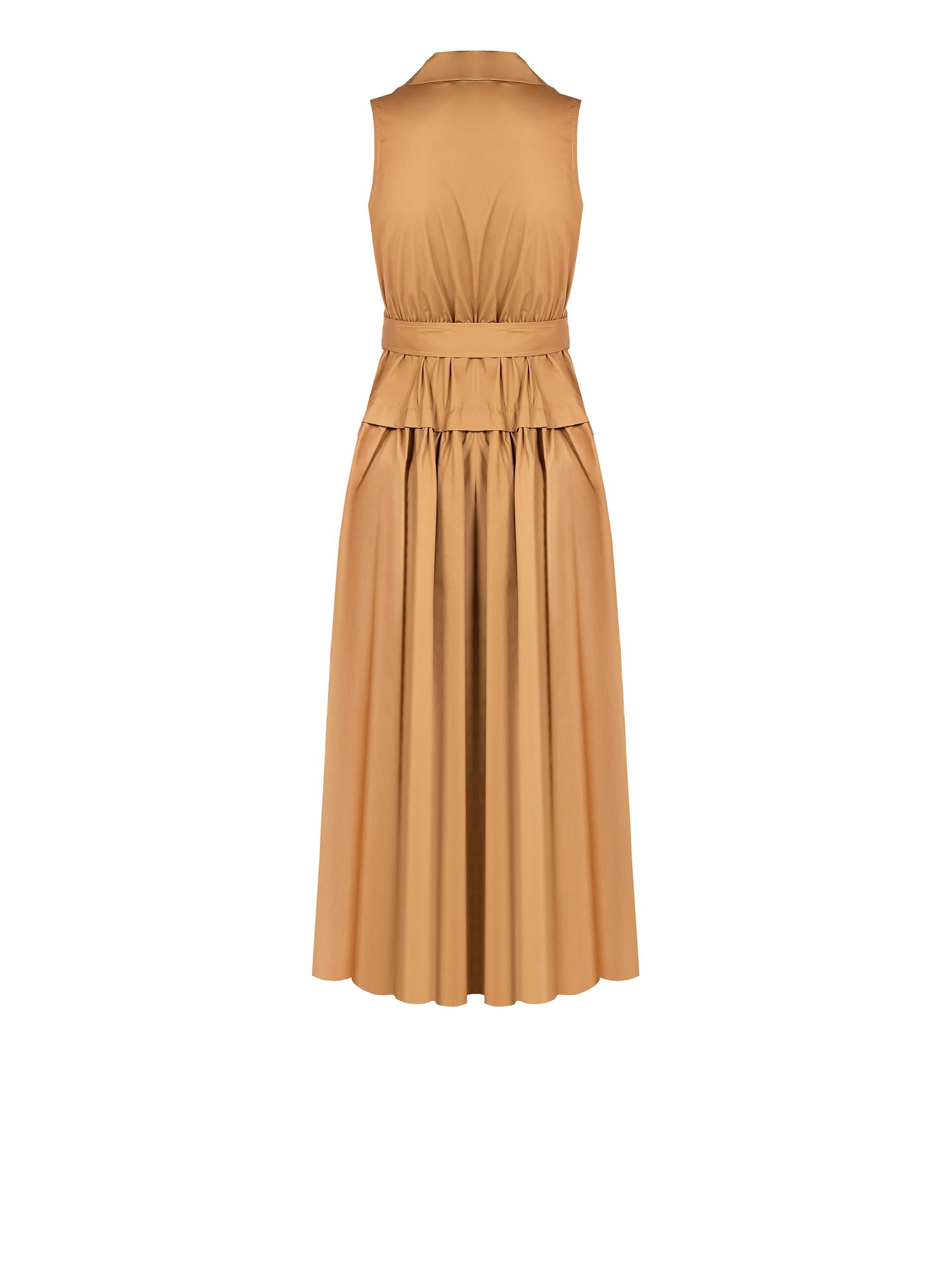 Long Cotton Wheel Chemisier Dress With Coordinated Belt Rinascimento