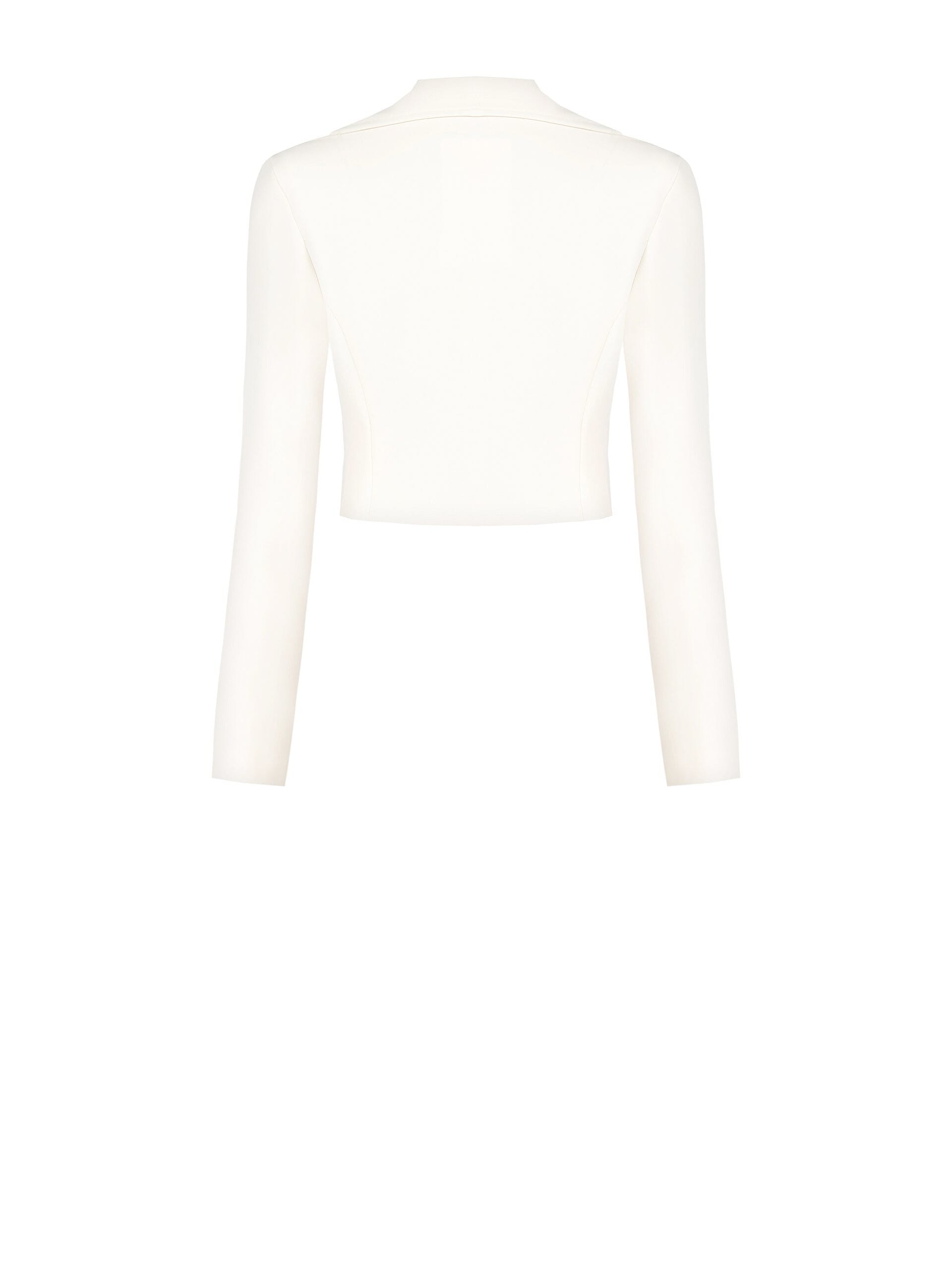 Fluid Fabric Short Fitted Blazer Jacket With Rings On Revers Rinascimento