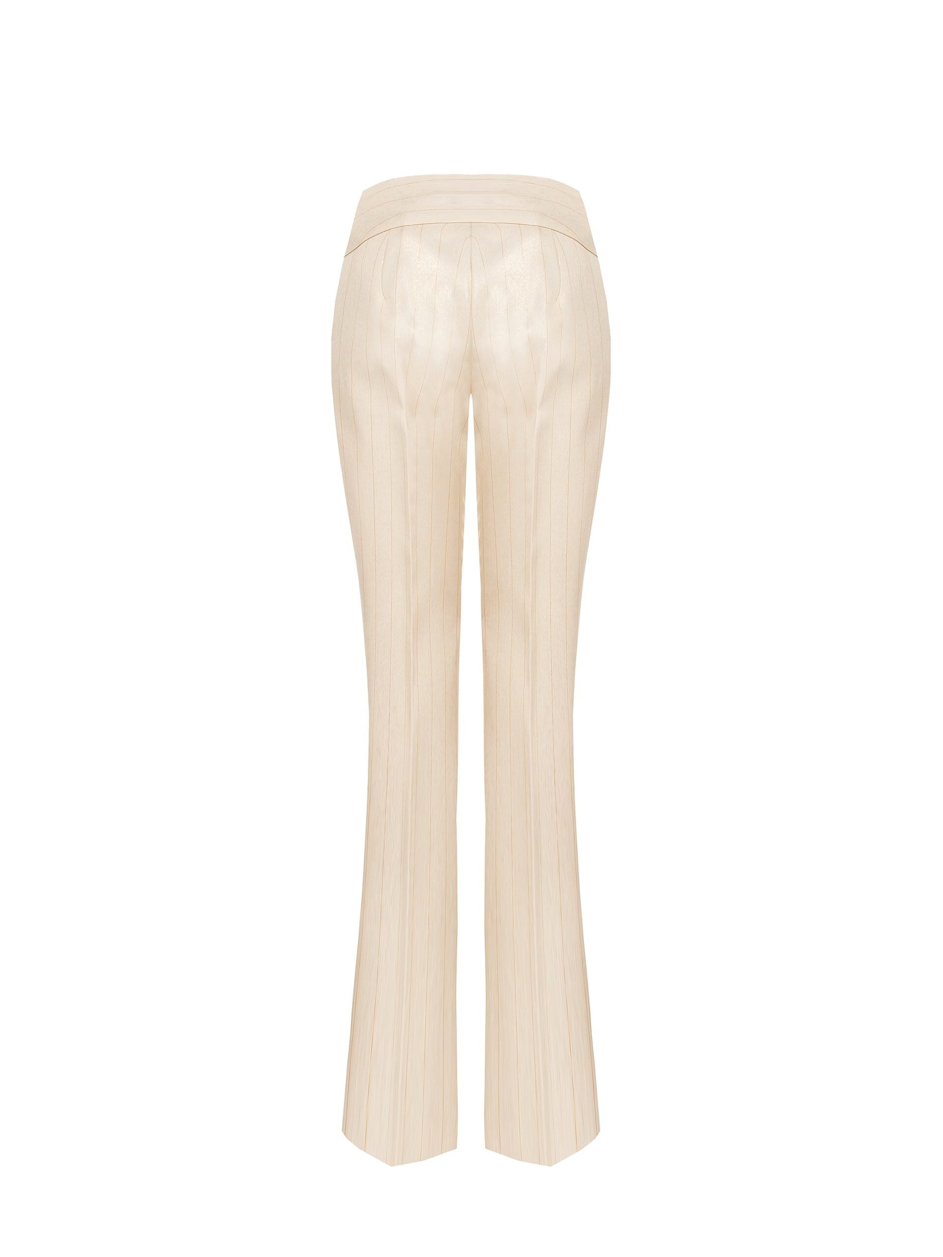 Rinascimento Straight Trousers in Striped Technical Fabric with Lurex Glitter Effect