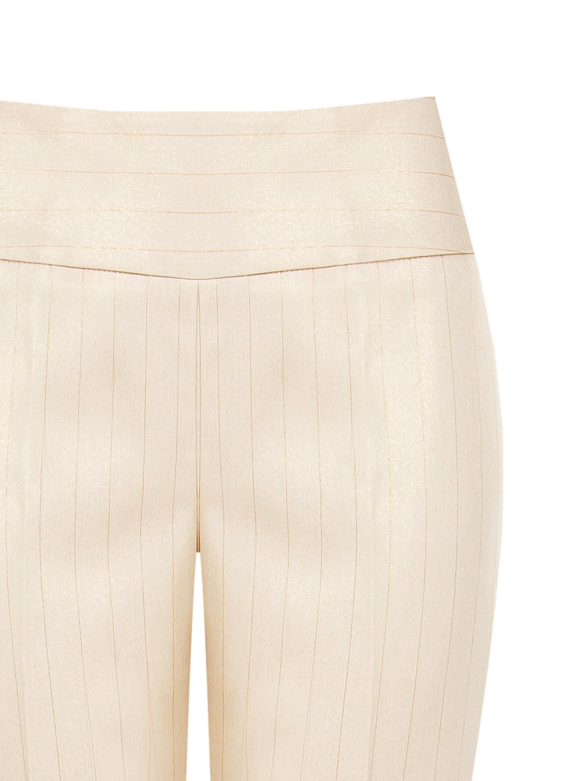 Rinascimento Straight Trousers in Striped Technical Fabric with Lurex Glitter Effect