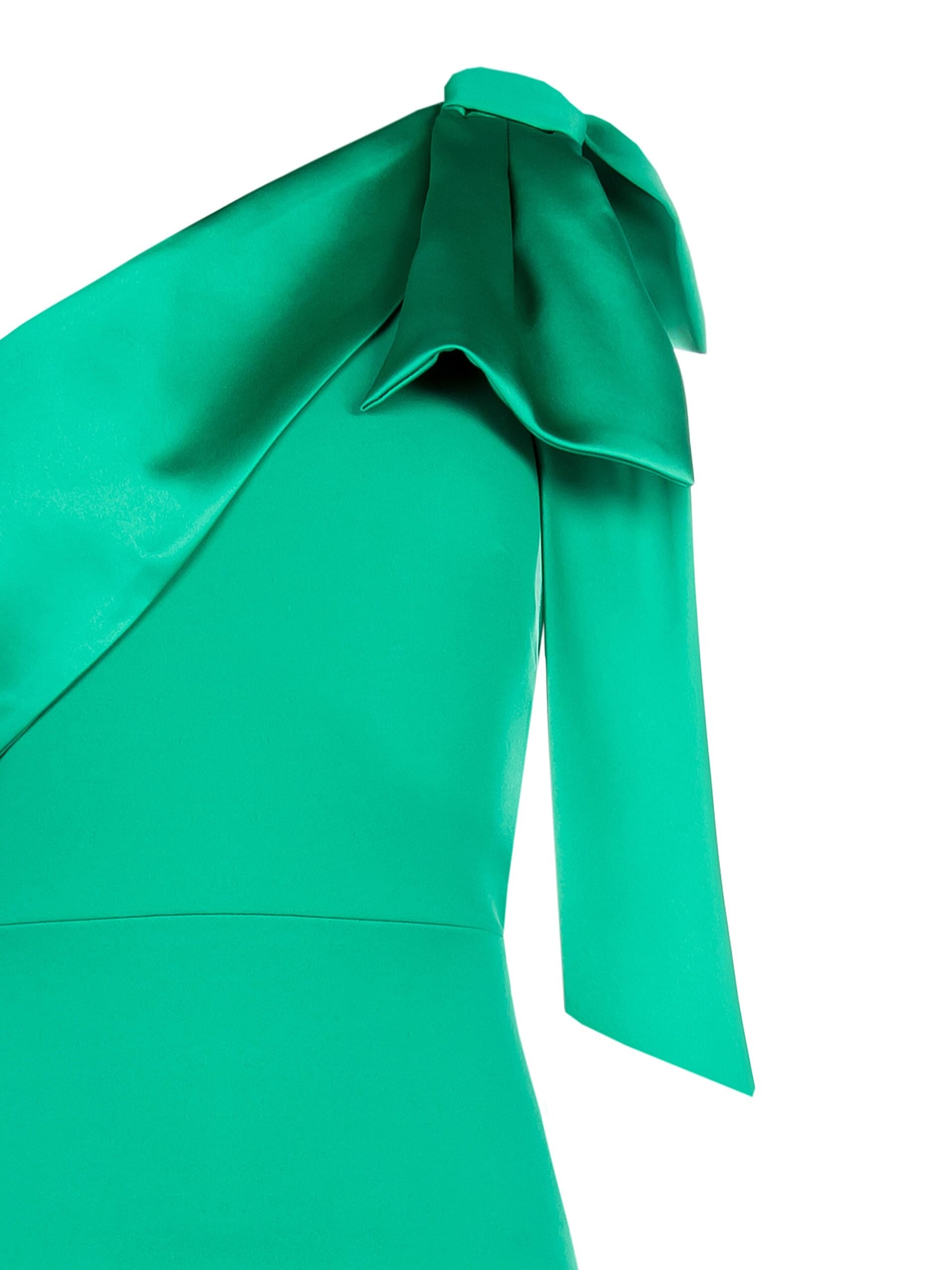 Abito Lungo Svasato In Scuba Crepe Con Fiocco In Raso Rinascimento