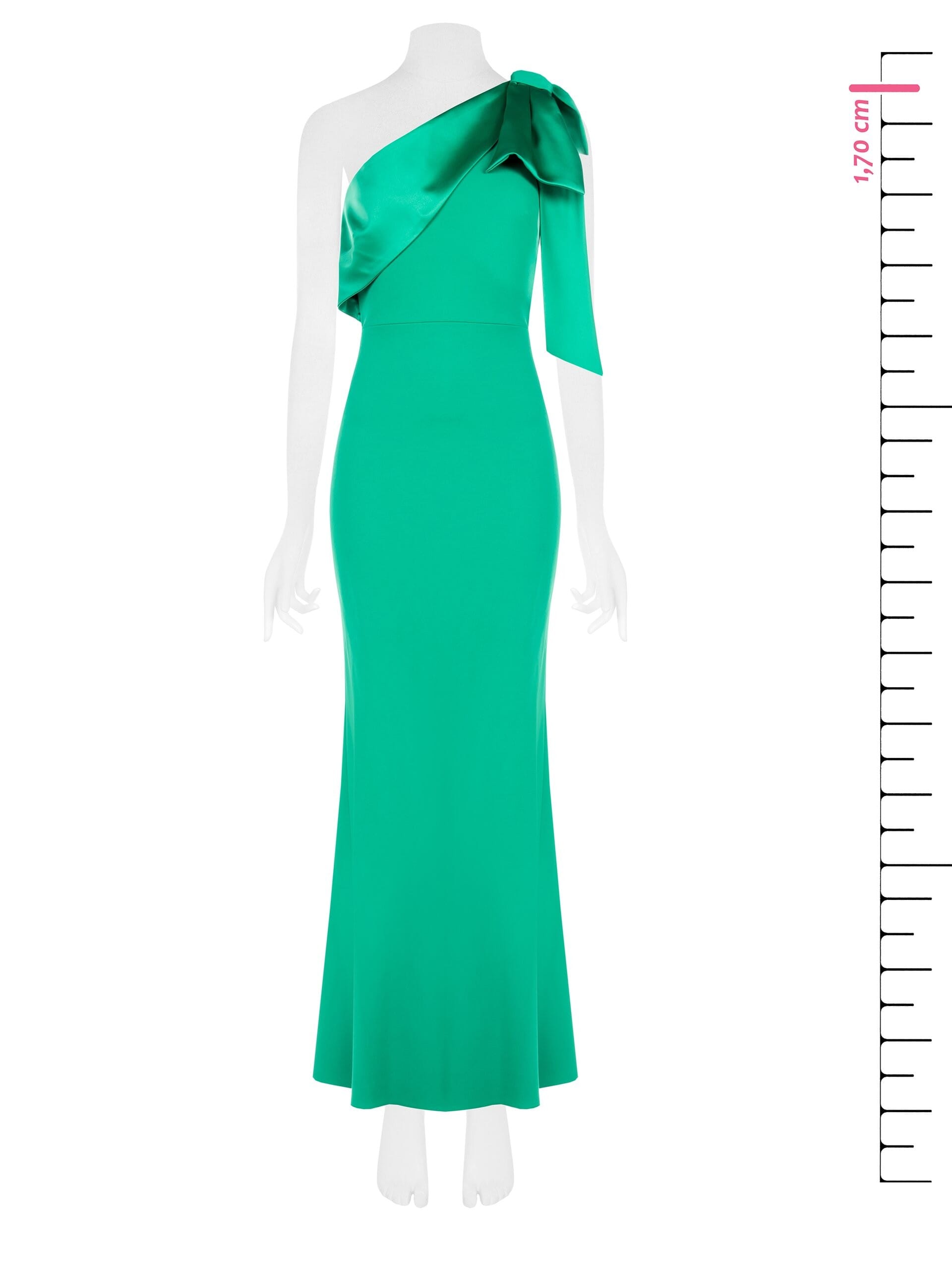 Abito Lungo Svasato In Scuba Crepe Con Fiocco In Raso Rinascimento