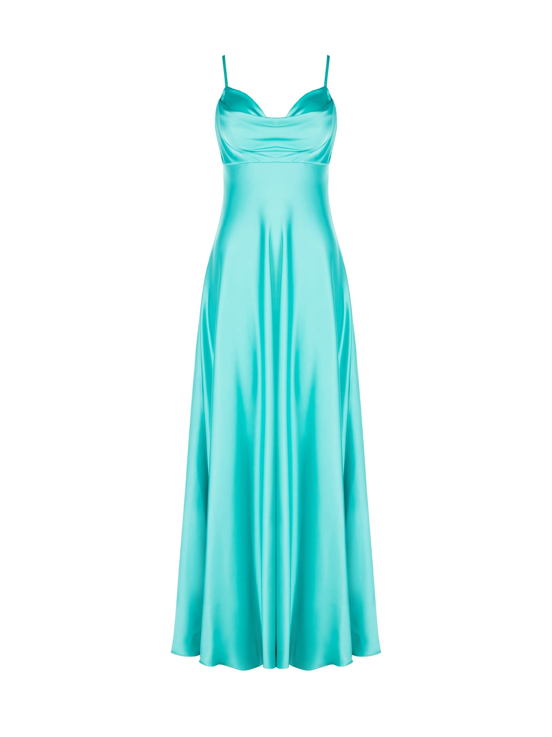Rinascimento Satin Maxi Empire Dress